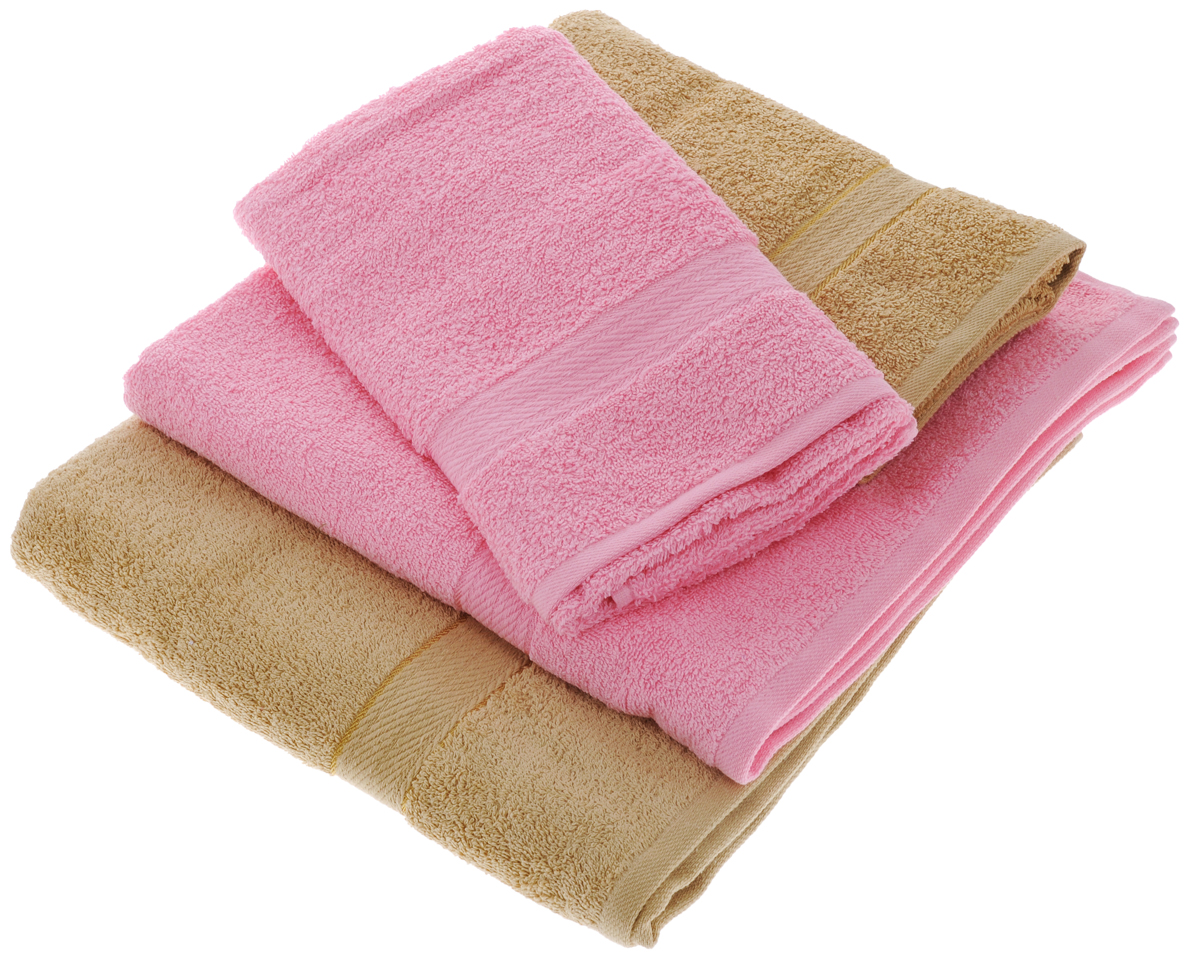 Набор махровых полотенец Aisha Home Textile, цвет: светло-коричневый, розовый, 4 шт1004900000360 Набор махровых полотенец Aisha Home Textile, цвет: светло-коричневый, розовый, 4 шт1004900000360Набор Aisha Home Textile состоитиз двух полотенец, размером 50 х 90 см, и двух банных, размером 70 х 140 см.Полотенца выполнены изнатурального 100% хлопкаи махровой ткани.Изделия отлично впитывают влагу,быстро сохнут, сохраняют яркостьцвета и не теряют формы дажепосле многократных стирок.Полотенца Aisha Home Textile оченьпрактичны и неприхотливы в уходе. Комплектация: 4 шт.