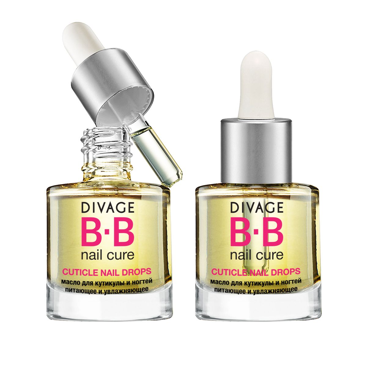 DIVAGE Масло для кутикулы и ногтей BB NAIL CURE CUTICLE OIL DROPS, 6 млAC-1121RD DIVAGE Масло для кутикулы и ногтей BB NAIL CURE CUTICLE OIL DROPS, 6 млAC-1121RDУхаживающее масло для кутикулы с удобной пипеткой от DIVAGE для твоего идеального маникюра! Масло корицы и масло имбиря обладают разогревающим действием, улучшая микроциркуляцию и стимулируя рост ногтей. Средство питает и увлажняет ногти и кутикулу благодаря маслу миндаля, витамину Е и экстракту женьшеня. Регулярное использование масла обеспечивает защиту ногтей от расслаивания и ломкости, предотвращая появление заусенцев. Наносить масло очень удобно - достаточно одной капли из пипетки. Средство сделано на водной основе, что позволяет ему быстро впитываться, увлажняя кожу твоих пальчиков.