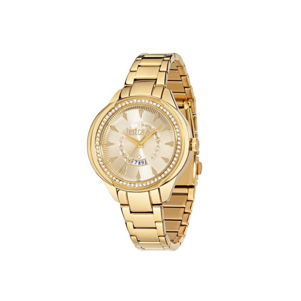 Часы наручные женские Just Cavalli JC01, цвет: золотой. R7253571501INT-06501 Часы наручные женские Just Cavalli JC01, цвет: золотой. R7253571501INT-06501стразы из стекла, ПВД покрытие золотом