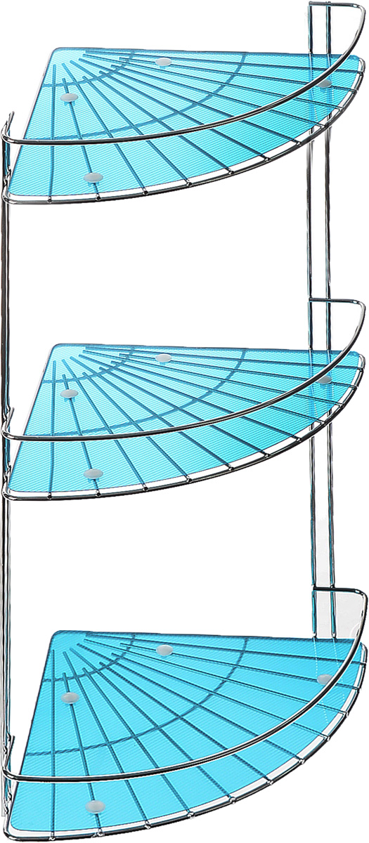 Полка подвесная Vanstore Blue Slim, 3-ярусная, угловая, высота 48 см391602 Полка подвесная Vanstore Blue Slim, 3-ярусная, угловая, высота 48 см391602Подвесная полка Vanstore Blue Slim, выполненная из стали, сэкономит место в ванной комнате. Полка подвешивается с помощью саморезов (входят в комплект). Она пригодится для хранения различных принадлежностей, которые всегда будут под рукой.Благодаря компактным размерам полка впишется в интерьер вашего дома, а также позволит удобно и практично хранить предметы домашнего обихода.Размер яруса (ДхШхВ): 25 х 18 х 4,5 см.Общая высота полки: 48 см.