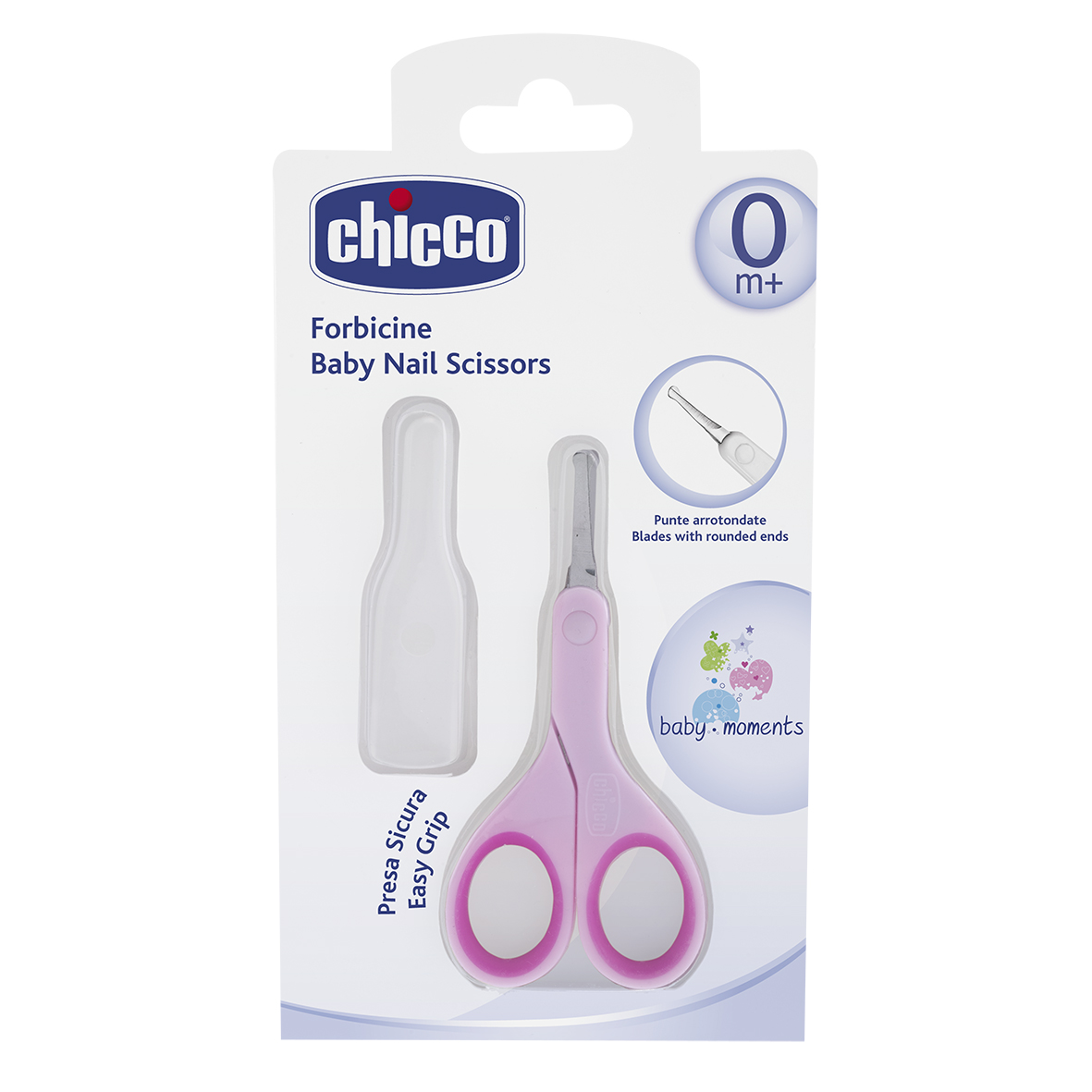 Chicco Ножницы детские маникюрные с закругленными концами цвет розовый1092016 Chicco Ножницы детские маникюрные с закругленными концами цвет розовый1092016Ножницы для новорождённых Chicco из нержавеющей стали имеют изогнутые лезвия и закруглённые концы, что делает их более безопасными при применении. Прилагается защитный колпачок для лезвий.Правила пользования: рекомендуется стричь ногти малышу, когда он спокоен, держите каждый пальчик отдельно между Вашим указательным и большим пальцами. Уход: Чтобы вымыть лезвия ножниц, протрите их ватным тампоном, смоченным в дезинфицирующем растворе.