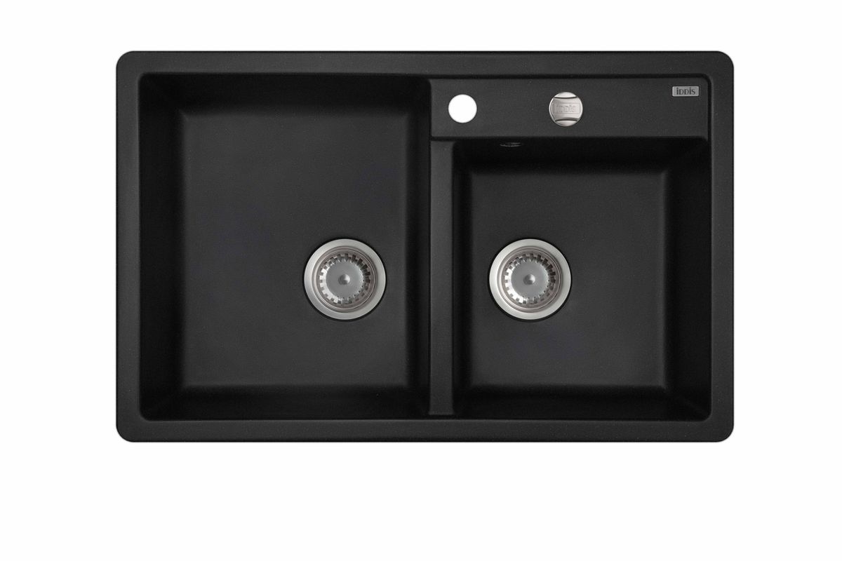 Мойка Iddis Vane G, Granucryl, 2 чаши, цвет: черный, 78 х 50 см. V21B782i87BL505 Мойка Iddis Vane G, Granucryl, 2 чаши, цвет: черный, 78 х 50 см. V21B782i87BL505Мойки для кухни Iddis производятся из особого материала Granucryl: 80% натуральной гранитной крошки производства Германии, 20% акриловой смолы. Благодаря этому, он имеет высокую устойчивость к физическим и механическим воздействиям, стойкость к воздействию средств бытовой химии и перепадам температур во время эксплуатации - свойства, необходимые для комфортного и надежного использования мойки на современной кухне.Термостойкость. Granucryl выдерживает температуру до 280С, что позволяет хозяйкам ставить на мойку даже раскаленную посуду во время приготовления пищи. Стойкость цвета. Однородность материала Granucryl и высокотемпературная пигментация гранитной крошки обеспечивает первозданную яркость цвета мойки в течение всего периода эксплуатации. Пигментация происходит во вращающихсяпечах при температуре до 600 градусов. Каждая частица гранита химически связывается с пигментом, получая свой неповторимый цвет. При этом цвет никогда не выцветает и не может быть удален с поверхности мойки.Практичность.Мелкие царапины, образующиеся при использовании, не видны на мойках IDDIS благодаря однородной структуре и пигментации гранитной крошки материала Granucryl. Гигиеничность.Состав материала Granucryl препятствует размножению бактерий на поверхности моек, что гарантирует их безопасность в условиях повышенной влажности кухни. Гигиеничность материала Granucryl подтверждена немецким институтом гигиены.Размер моек: 360 х 430 и 320 х 350 мм.Мойки Granucryl имеют полный комплект для установки: шаблон для выреза отверстия в столешнице, крепления, автоматический выпуск с переливом и плоский сифон с возможностью подключения посудомоечной или стиральной машины. Наличие готовых отверстий под смеситель и кнопку донного клапана позволяет быстро и легко установить эти изделия на мойку.Мойки Granucryl, благодаря составу материала, а также толщине 10 мм, поглощают шум воды. Гарантия на мойки Granucryl торговой марки Iddis составляет 10 лет.Мойки Granucryl торговой марки Iddis производятся согласно европейскому стандарту EN 13310:2003, что обеспечивает высокое качество продукции.
