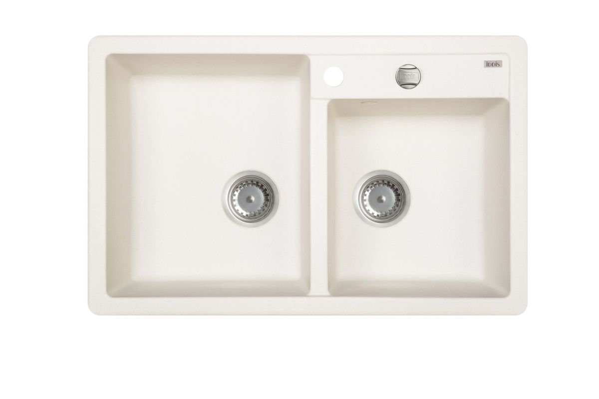 Мойка Iddis Vane G, Granucryl, 2 чаши, цвет: белый, 78 х 50 см. V25W782i8711343 Мойка Iddis Vane G, Granucryl, 2 чаши, цвет: белый, 78 х 50 см. V25W782i8711343Мойки для кухни Iddis производятся из особого материала Granucryl: 80% натуральной гранитной крошки производства Германии, 20% акриловой смолы. Благодаря этому, он имеет высокую устойчивость к физическим и механическим воздействиям, стойкость к воздействию средств бытовой химии и перепадам температур во время эксплуатации - свойства, необходимые для комфортного и надежного использования мойки на современной кухне.Термостойкость. Granucryl выдерживает температуру до 280С, что позволяет хозяйкам ставить на мойку даже раскаленную посуду во время приготовления пищи. Стойкость цвета. Однородность материала Granucryl и высокотемпературная пигментация гранитной крошки обеспечивает первозданную яркость цвета мойки в течение всего периода эксплуатации. Пигментация происходит во вращающихсяпечах при температуре до 600 градусов. Каждая частица гранита химически связывается с пигментом, получая свой неповторимый цвет. При этом цвет никогда не выцветает и не может быть удален с поверхности мойки.Практичность.Мелкие царапины, образующиеся при использовании, не видны на мойках IDDIS благодаря однородной структуре и пигментации гранитной крошки материала Granucryl. Гигиеничность.Состав материала Granucryl препятствует размножению бактерий на поверхности моек, что гарантирует их безопасность в условиях повышенной влажности кухни. Гигиеничность материала Granucryl подтверждена немецким институтом гигиены.Глубина чаш мойки Granucryl составляет 210 мм, размеры 360 х 430 и 320 х 350 мм.Мойки Granucryl имеют полный комплект для установки: шаблон для выреза отверстия в столешнице, крепления, автоматический выпуск с переливом и плоский сифон с возможностью подключения посудомоечной или стиральной машины. Наличие готовых отверстий под смеситель и кнопку донного клапана позволяет быстро и легко установить эти изделия на мойку. Мойки Granucryl, благодаря составу материала, а также толщине 10 мм, поглощают шум воды. Гарантия на мойки Granucryl торговой марки Iddis составляет 10 лет. Мойки Granucryl торговой марки Iddis производятся согласно европейскому стандарту EN 13310:2003, что обеспечивает высокое качество продукции.