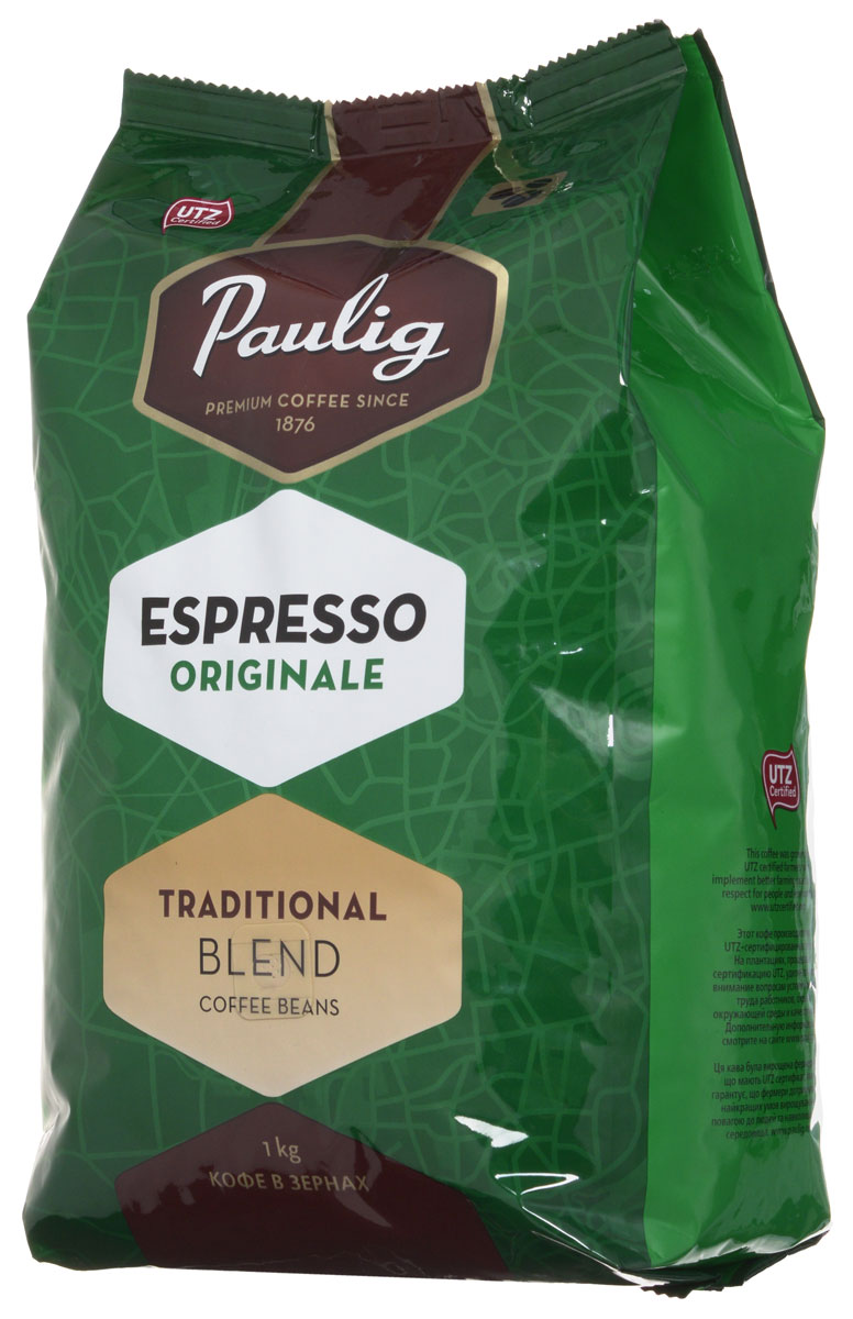 Paulig Espresso Originale кофе в зернах, 1 кг101246 Paulig Espresso Originale кофе в зернах, 1 кг101246Кофе в зернах Paulig Espresso Originale - это высококачественный кофе итальянского типа с нежным и в тоже время крепким вкусом для приготовления эспрессо. Изготовлен из сладких бразильских и отборных центрально американских сортов. Эспрессо имеет повышенную плотность и насыщенность.