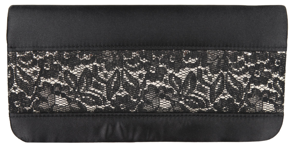 Клатч Eleganzza, цвет: черный. ZZ-16222-1S76245 Клатч Eleganzza, цвет: черный. ZZ-16222-1S76245Элегантный клатч Eleganzza изготовлен из текстиля, оформлен кружевом.Изделие содержит одно отделение, которое закрывается клапаном на магнитную кнопку. Внутри расположен накладной кармашек для мелочей. Изделие оснащено практичным плечевым ремнем-цепочкой.Оригинальный аксессуар позволит вам завершить образ и быть неотразимой.