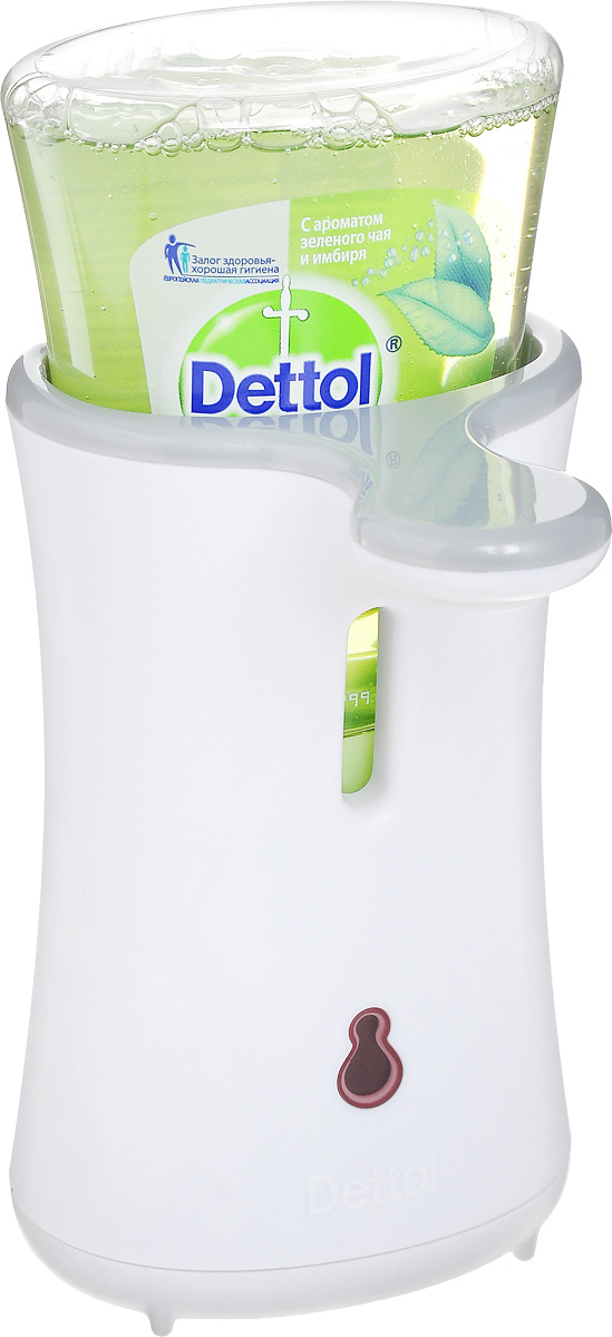 Диспенсер для антибактериального жидкого мыла Dettol, с запасным блоком, с ароматом зеленого чая и имбиря, 250 млMP59.4D Диспенсер для антибактериального жидкого мыла Dettol, с запасным блоком, с ароматом зеленого чая и имбиря, 250 млMP59.4DДиспенсер для антибактериального жидкого мыла Dettol с сенсорной системой No Touch помогает превратить мытье рук в быструю и легкую процедуру. Диспенсер удобен в использовании, мыло дозируется автоматически, необходимо просто намочить руки и поднести их к сенсору диспенсера. Антибактериальное жидкое мыло для рук с ароматом зеленого чая и имбиря содержит увлажняющие компоненты, которые заботятся о ваших руках, и одновременно убивают 99,9% бактерий. В комплект входят: диспенсер, сменный блок с антибактериальным жидким мылом для рук, 3 батарейки.Объем мыла: 250 мл.Товар сертифицирован.