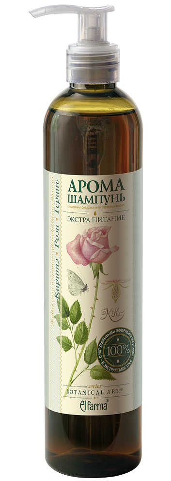 Botanical Art Арома-шампуньЭкстра-питание для сухих и нормальных волос. Роза-Герань-КаритеFS-00897 Botanical Art Арома-шампуньЭкстра-питание для сухих и нормальных волос. Роза-Герань-КаритеFS-00897Серия Botanical Art. Эта серия шампуней с высоким содержанием эфирных масел и деликатными очищающими формулами дарит двойное преимущество от использования: мягкий натуральный уход с видимым результатом красивых волос + арома эффект. Не содержит силиконов и парабенов. Благодаря уникальным химическим свойствам эфирные масла активно ухаживают за волосами, умножая их природную красоту и силу, а мягкие очищающие компоненты нежно промывают волосы, не нарушая естественный баланс. Высокое содержание эфирных масел придает каждому средству восхитительный аромат с особенным настроением. Рисунки цветов на этикетках, специально для этой серии выполнены итальянским художником Kiko Perotti, вошедшим в десятку лучших ботанических художников мира. «Botanical Art». Люблю твой аромат. Шампунь предназначен для усиленного питания и увлажнения, приведет в норму водно-жировой баланс кожи головы, избавляет от сухости и выпадения волос, защищает и разглаживает волосы, придаст волосам ни с чем несравнимую мягкость, блеск и аромат.