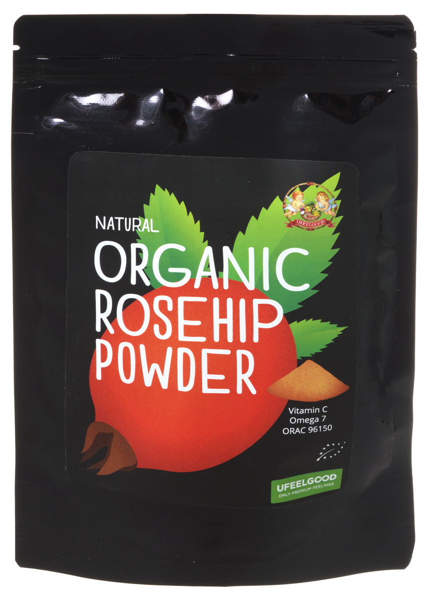 UFEELGOOD Organic Rosehip Powder органический шиповник молотый, 100 г0120710 UFEELGOOD Organic Rosehip Powder органический шиповник молотый, 100 г0120710Порошок шиповника UFEELGOOD был произведен путем холодного шлифования из органического сушеного без косточек шиповника. Ягоды были собраны в солнечных горах Родопы в Болгарии. Шиповник имеет ORAC значение 96150 и является одним из самых мощных антиоксидантов на Земле. Порошок содержит высокое значение витамина С и Омега - 7 жирные кислоты.Вы можете добавить порошок шиповника в кашу на завтрак или сделать любимый смузи, размешать с водой, добавить в ваши сырые блюда, смешать с равным количеством меда и наслаждаться вкусом, одновременно укрепляя всю иммунную систему ежедневно.