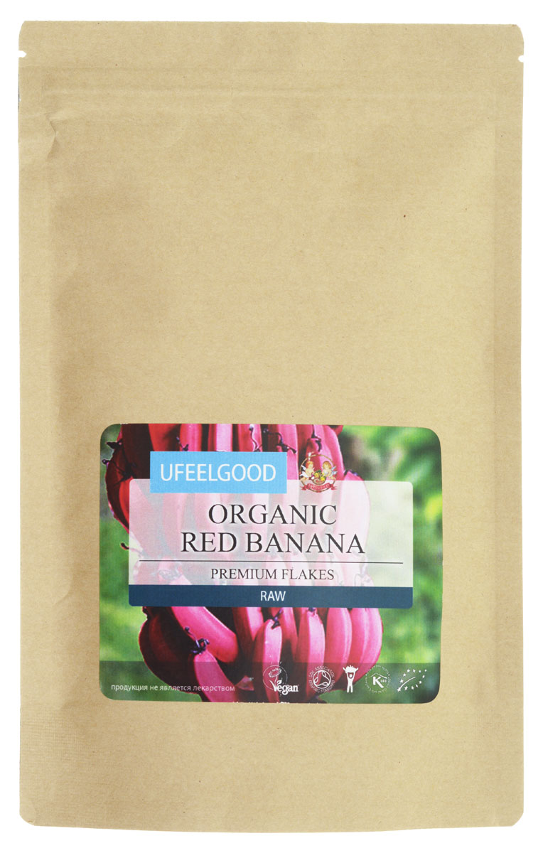 UFEELGOOD Organic Red Banana Flakes органический красный банан мелко молотый, 200 гБП-00000668 UFEELGOOD Organic Red Banana Flakes органический красный банан мелко молотый, 200 гБП-00000668В недавнем научном исследовании было обнаружено, что красные бананы имеют самый высокий уровень бета-каротина по сравнению с другими сортами фруктов. Бета-каротин — красно-оранжевый пигмент, который превращается в организме в витамин А. Считается, что чем краснее банан, тем выше уровень бета-каротина и связанная с ним питательная ценность, а также имеющиеся антиоксидантные и рак-профилактические качества. Витамин А известен за его роль в поддержании здоровья глаз.Красные бананы рекомендуются как способ сокращения возрастной макулярной дегенерации, в то время как дальнейшие исследования свидетельствуют о потенциале бета-каротина для борьбы с болезнью Альцгеймера и слабоумием. Витамин А жизненно важен детям для обеспечения хорошего зрения, роста костей, сильной иммунной системы и здоровой кожи.Бананы считаются отличным способом восполнения дефицита витаминов,лечения анемии и часто являются первой твердой пищей, с которой знакомятся младенцы, благодаря легкости, с которой они перевариваются. Бананы действительно известны своей способностью лечить нарушения пищеварения благодаря их анти-ульцерогенным и антацидным свойствам. Их высокое содержание клетчатки способствует нормальной деятельности кишечника.Другой ключевой минерал, который содержится во всех бананах – калий.Он,как известно, снижает кровяное давление, защищает сердце, улучшает состояние мышц и баланс жидкости в организме. Исследования показали, что регулярное потребление бананов может уменьшить риск инсульта на 40%. Красные бананы UFEELGOOD содержат 1340 мг/100 г калия. Кроме того, они богаты витамином С, который имеет множество преимуществ, содействуя усвоению присутствующих минералов, особенно железа и кальция.Содержащие три природных сахара — сахарозу, глюкозу и фруктозу — красные бананы могут мгновенно обеспечить длительное повышение энергии. Более того, витамин В6, необходимый для производства антител и красных кровяных клеток, также помогает и в метаболизме жиров.Органический порошок красных бананов UFEELGOOD тщательно готовится, чтобы сохранить уникальный вкус эквадорских бананов. Насыщенные иммуностимулирующими витаминами и минералами , они идеально подходят для десертов или смешивания с другими продуктами для создания здоровых молочных и фруктовых коктейлей. Это органический продукт, который сохранил в себе все полезные свойства красных бананов. Готовьте витаминные коктейли, фруктовые салаты, кондитерские изделия, свежее пюре из бананов,а также коктейли, эликсиры, детское питание, мороженое, йогурт и другие замороженные десерты.Используется для придания аромата и вкуса любому рецепту.Будучи богаты железом, бананы стимулируют выработку гемоглобина в крови, тем самым помогая в случаях анемии. Из-за своего высокого содержания калия, но низкого содержания соли, отлично помогают при артериальном давлении. Калий регулирует баланс воды в организме ,а также стимулирует кровеносную систему доставлять кислород к мозгу,поддерживает сердцебиение.Органические банановые хлопья UFEELGOOD также прекрасно работают как омолаживающая маска для лица. Ваша кожа скажет вам спасибо. Продукт окажет биологическую помощь при обучении, работе, увеличение концентрации внимания путем привлечения большего количества кислорода к мозгу. Успокаивает изжогу, нормализует сердцебиение, успокаивает нервы, уменьшает напряжение.