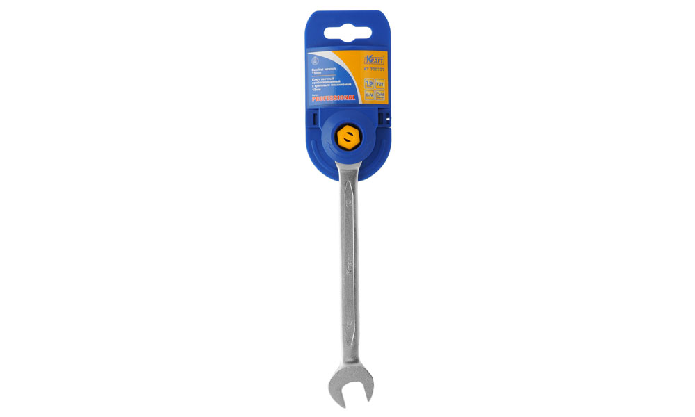 Ключ гаечный комбинированный Kraft Professional, 15 мм98298123_черный Ключ гаечный комбинированный Kraft Professional, 15 мм98298123_черныйКлюч комбинированный Kraft станет отличным помощником монтажнику или владельцу авто. Этот инструмент обеспечит надежную фиксацию на гранях крепежа, а храповый механизм облегчит вам работу. Специальная хромованадиевая сталь повышает прочность и износ инструмента.Длина ключа: 20 см.Диаметр головки: 15 мм.