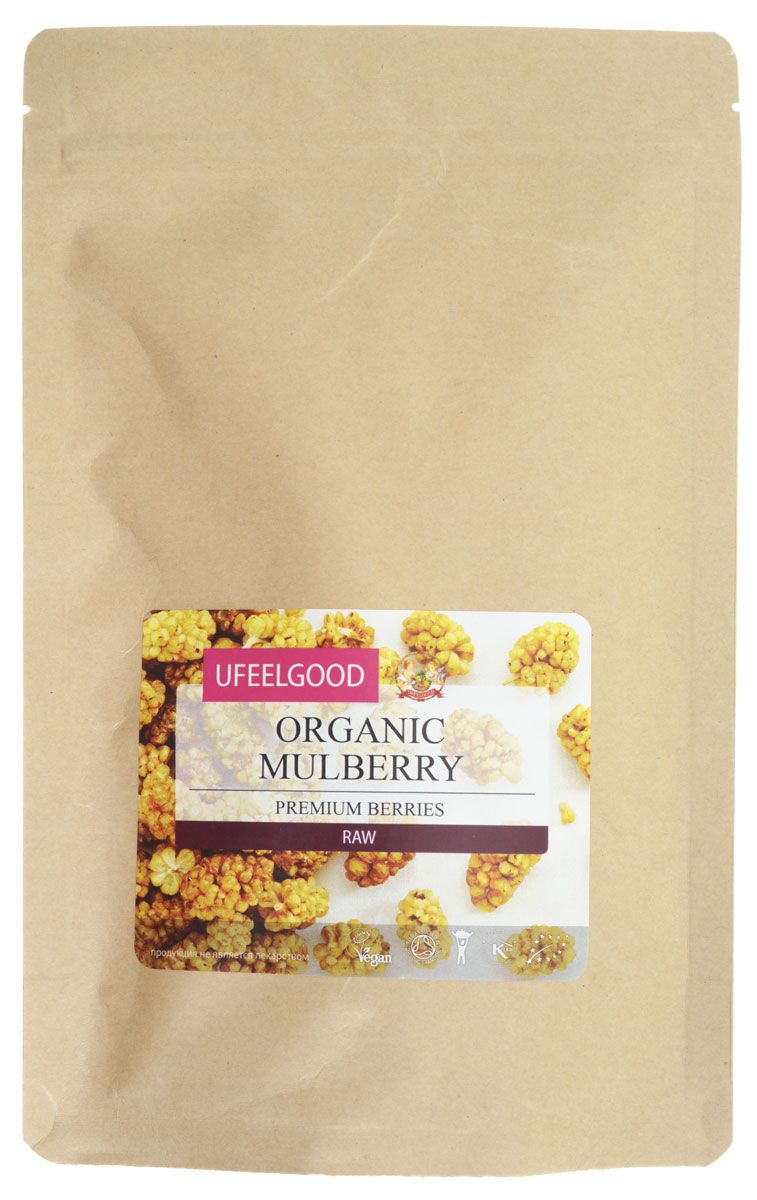 UFEELGOOD Mulberry Premium Berries органические вяленые ягоды шелковицы, 200 гU920821 UFEELGOOD Mulberry Premium Berries органические вяленые ягоды шелковицы, 200 гU920821Несколько исследований изучали уровень антиоксидантной активности шелковицы. Ягоды богаты не только витаминами С и Е, но и антоцианами, красочными фитохимикатами, отвечающими не только за пигментацию ягод, но также обладающими антиоксидантными и противовоспалительными свойствами. Антоцианы шелковицы, как известно, обладают кардиопротекторным действием. Они повышают прочность капилляров, тормозят агрегацию тромбоцитов и увеличивают содержание оксида азота в организме, который в свою очередь расслабляет кровеносные сосуды и снижает высокое кровяное давление. Риск развития атеросклероза (затвердение артерий) также снижается.Исследования также продемонстрировали способность антоцианов препятствовать образованию раковых клеток. Тормозя реакции окисления в организме, антиоксиданты, такие как антоцианы, предотвращают генетические мутации, которые могут привести к развитию рака. Шелковица помогает в предотвращении возрастного снижения нейронной функции, в том числе болезней Альцгеймера и Паркинсона.Другой антиоксидант, найденный в шелковице — ресвератрол — присутствует также в красном вине. Ресвератрол демонстрирует аналогичные защитные качества, как и антоцианы, и, кроме того, вызывает снижение глюкозы в крови и холестерина ЛПНП (плохого холестерина). Кроме того, было обнаружено, что шелковица хороша для имитации метаболических изменений у людей на ограниченной диете, фактически не снижая потребление калорий. Следовательно, полезен для лечения ожирения и диабета 2 типа. Ресвератрол уменьшает накопление жира в печени и древняя китайская медицинская практика рекомендует шелковицу для очищения этого жизненно важного органа.Шелковица от UFEELGOOD содержит несколько важных витаминов и минералов, самым главным из которых является калий, необходимый для мышечного контроля, функции нервов и здорового сердца. Содержание калия в шелковице превышает содержание калия в банане. Аналогичным образом, только небольшая горсть сушеных тута удовлетворяет почти 10% нашей суточной потребности в кальции, что способствует поддержанию крепких костей и зубов. Они также являются отличным источником железа, это редкая особенность среди ягод, необходимая для роста тела и производства красных кровяных телец.Выращенные в естественной, незагрязненной окружающей среде горной долины Хунза, органические высушенные ягоды шелковицы UFEELGOOD являются отличным источником необходимых витаминов, минералов и защитных антиоксидантов. Они могут быть поданы сами по себе, как здоровая закуска, или в смеси с другими фруктами в качестве вкусных завтраков.
