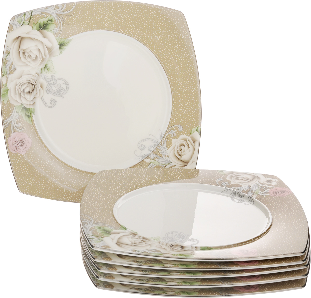 Набор тарелок Family & Friends Florance, 20 х 20 см, 6 шт54 009312 Набор тарелок Family & Friends Florance, 20 х 20 см, 6 шт54 009312Набор Family & Friends Florance, выполненный из фарфора, состоит из 6 плоских квадратных тарелок и предназначен для красивой сервировки различных блюд.Изделия украшены цветочным рисунком. Набор сочетает в себе стильный дизайн с максимальнойфункциональностью. Оригинальность оформления придется по вкусу и ценителям классики, и тем, кто предпочитаетутонченность и изящность.Внутренний диаметр тарелки: 14 см. Размер тарелки: 20 х 20 х 1 см.