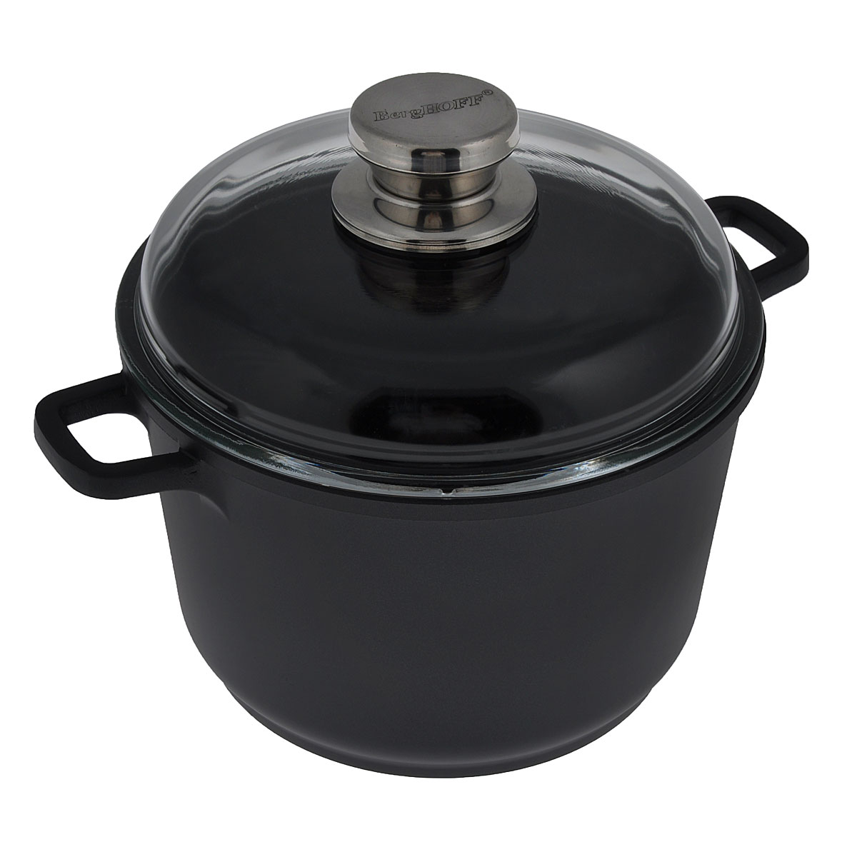 Кастрюля BergHOFF Scala с крышкой, с антипригарным покрытием, 4,8 л54 009303 Кастрюля BergHOFF Scala с крышкой, с антипригарным покрытием, 4,8 л54 009303Кастрюля BergHOFF Scala изготовлена из литого алюминия, который имеет эффект чугунной посуды. За счет особой технологии литья дно в 2 раза толще стенок. В отличие от чугуна посуда из алюминия легче по весу и быстрее нагревается, что гарантирует сбережение энергии. Внутреннее покрытие - экологически безопасное антипригарное покрытие Ferno Green, которое предотвращает пригорание пищи. Приготовление пищи в такой посуде позволит сохранить все витамины и минералы. Эргономичные ручки обеспечивают безопасный захват и удобство в поднятии изделия. В комплект входит жаропрочная стеклянная крышка, которая плотно прилегает к кастрюле и позволяет следить за процессом приготовления без потери тепла.Кастрюля подходит для использования на всех типах плит, включая индукционные. Можно использовать для приготовления пищи в духовке. Рекомендуется мыть вручную. Легко моется (с помощью бумажного полотенца или влажной тряпочки).Диаметр кастрюли (по верхнему краю): 24 см. Высота стенки кастрюли: 12 см. Ширина кастрюли (с учетом ручек): 32 см.
