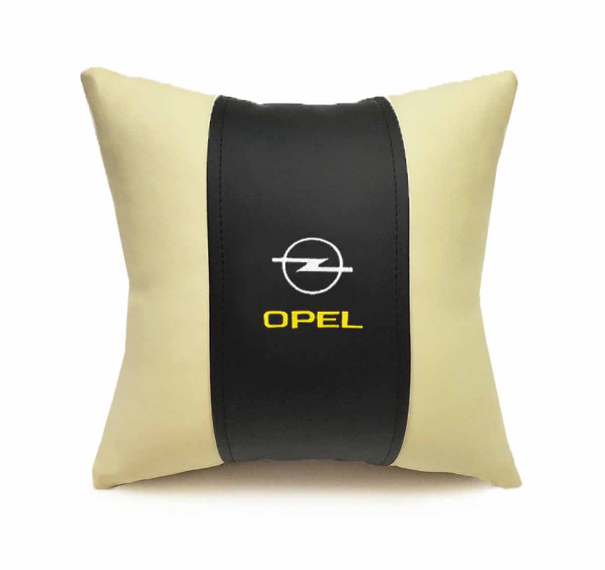 Подушка декоративная Auto premium OPEL, цвет: черно-бежевый. 37050Ветерок 2ГФ Подушка декоративная Auto premium OPEL, цвет: черно-бежевый. 37050Ветерок 2ГФПодушка в машину с вышивкой автологотипа - отличное дополнение для салона Вашего авто. Мягкая подушка изготовлена из матовой экокожи будет удобна пассажиру. К тому же не перестанет радовать Вас своим видом. Оптимальный размер подушки (30х30) не загромождает салон автомобиля.