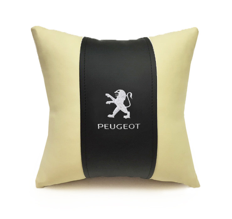 Подушка декоративная Auto premium PEUGEOT, цвет: черно-бежевый. 3706321 395 598 Подушка декоративная Auto premium PEUGEOT, цвет: черно-бежевый. 3706321 395 598Подушка в машину с вышивкой автологотипа - отличное дополнение для салона Вашего авто. Мягкая подушка изготовлена из матовой экокожи будет удобна пассажиру. К тому же не перестанет радовать Вас своим видом. Оптимальный размер подушки (30х30) не загромождает салон автомобиля.
