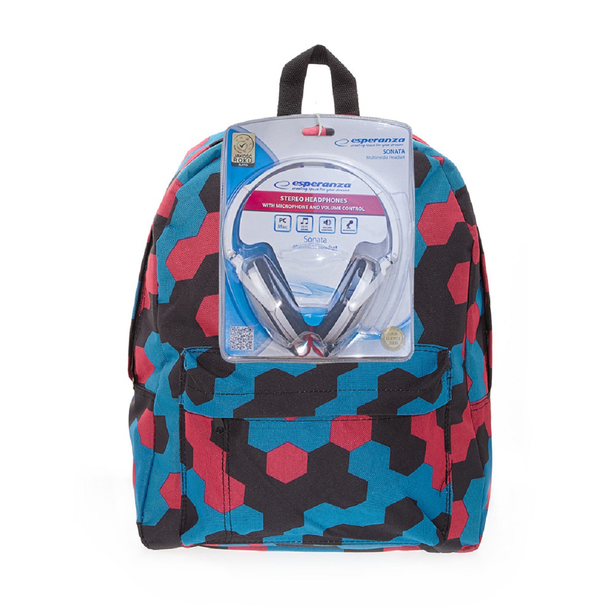 Рюкзак городской 3D Bags "Мозаика", 16 л + ПОДАРОК: Наушники