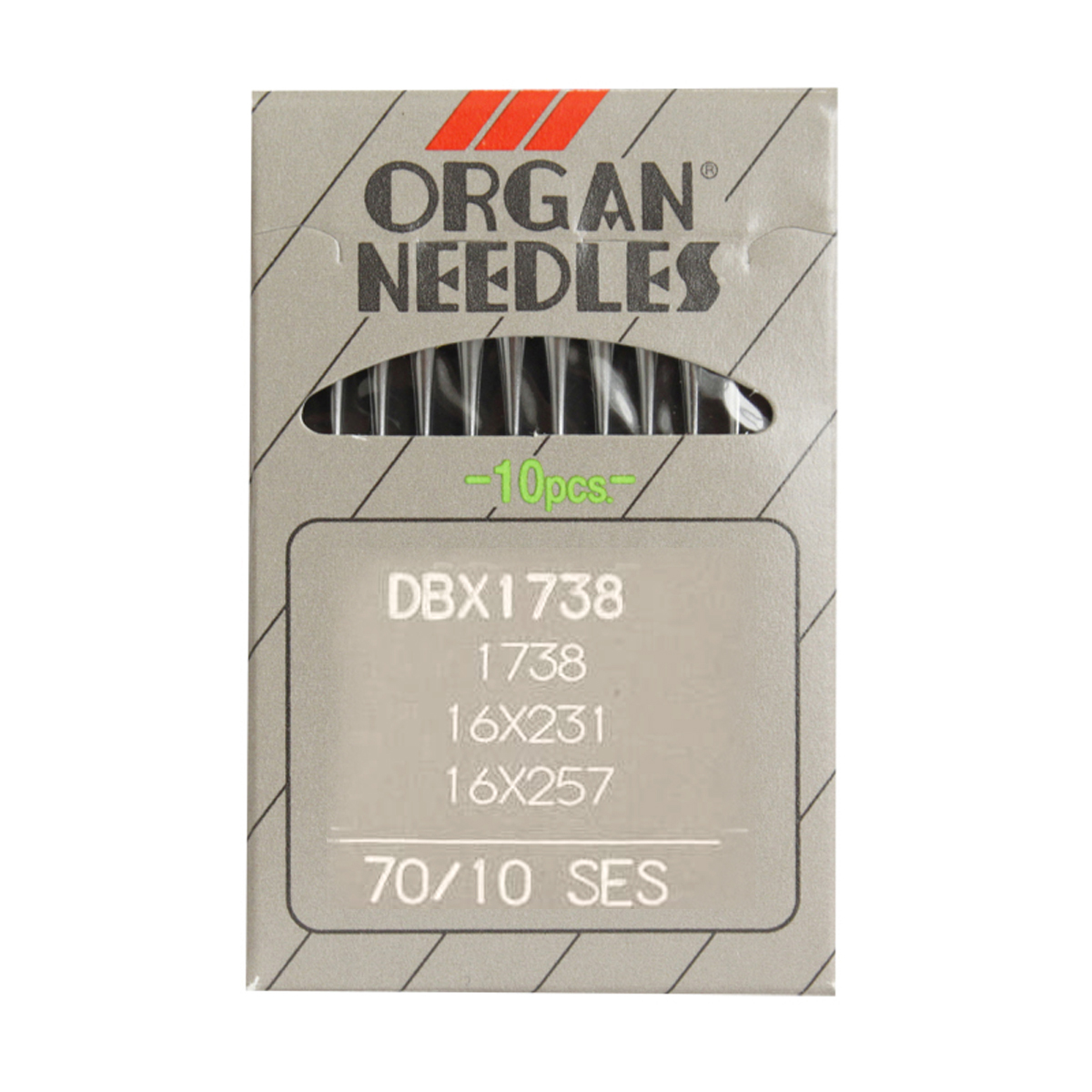 Иглы для промышленных швейных машин Organ, DBx1/70 SES, 10 штSM 10-09 Иглы для промышленных швейных машин Organ, DBx1/70 SES, 10 штSM 10-09Иглы для промышленных швейных машин Organ с маркировкой DBx1 предназначены для прямострочных швейных машин. Иглы используются для пошива трикотажа (SES). Острие игл тонкое, стандартное.Предназначены для машин цепного стежка 10Б, 53, 810 классов и импортных аналогов. В промышленных машинах используются иглы с круглыми колбами, в отличие от игл бытовых машин, у которых колбы плоские. Круглая колба позволяет при наладке машины и установке иглы поворачивать (вращать) иглу, закрепляя ее в нужном положении. Диаметр колбы: 1,64 мм. Длина иглы: 33,9 мм. Номер игл: 70.