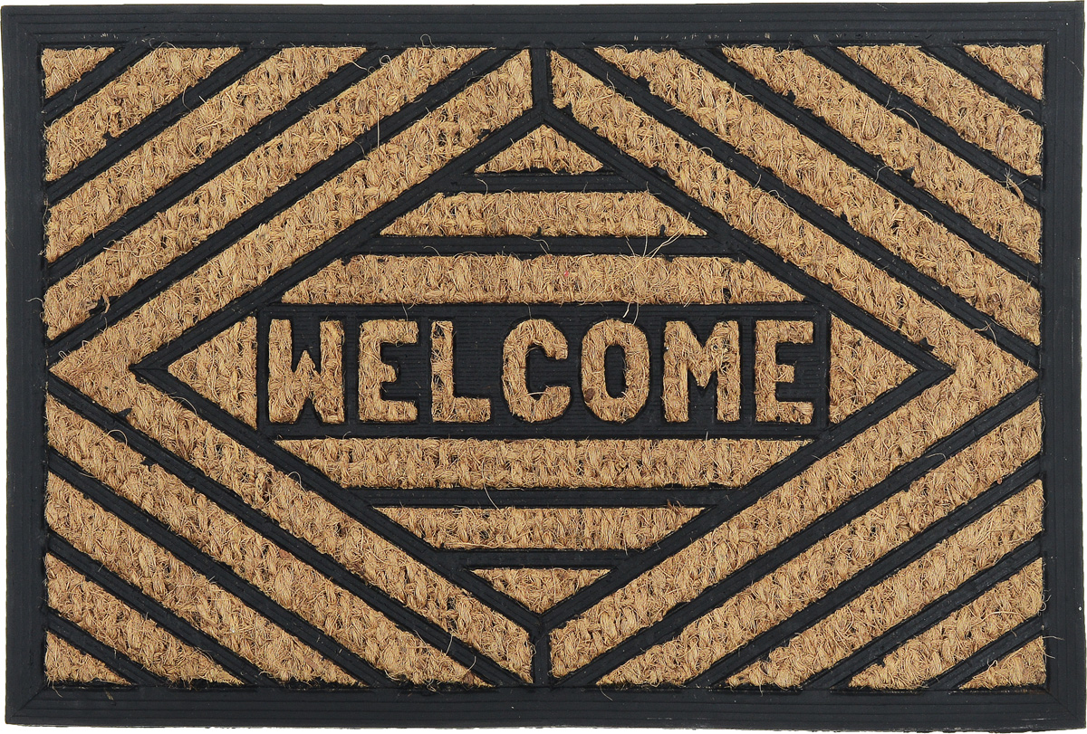 Коврик придверный SunStep Welcome. Ромб, 60 х 40 смTHN132N Коврик придверный SunStep Welcome. Ромб, 60 х 40 смTHN132NОригинальный придверный коврик SunStep Welcome. Ромб надежно защитит помещение от уличной пыли и грязи. Он изготовлен из жесткого кокосового волокна и нескользящей резиновой основы. Волокна кокоса не подвержены гниению и не темнеют, поэтому коврик сохранит привлекательный внешний вид на долгое время.
