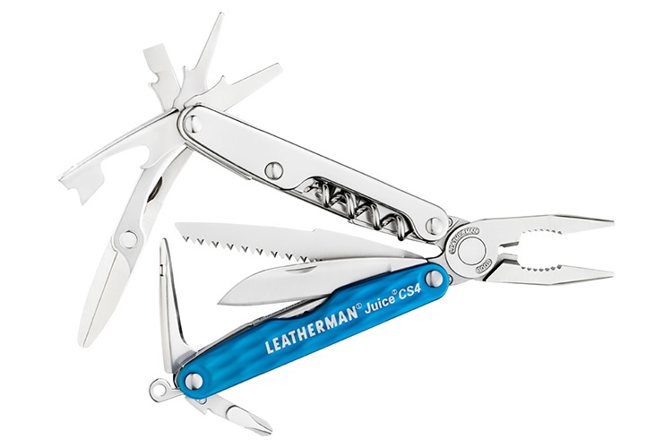 Мультитул Leatherman Juice CS4, цвет: голубой831986 Мультитул Leatherman Juice CS4, цвет: голубой831986Пассатижи, кусачки, нож прямой, ножницы, пила, 4 отвертки (одна - часовая), штопор с приспособлением для удобного открывания бутылок с вином, открывалка для пивных бутылок, шило, страховочное кольцо. Длина мультитула в сложенном состоянии - 8,25 см. Вес - 156 гр. Цвет голубой. Подарочная упаковка. Гарантия - 25 лет.