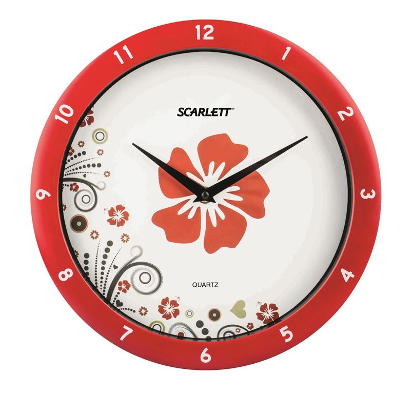 Часы настенные Scarlett, диаметр 27,5 см. SC - WC1003IFS-91909 Часы настенные Scarlett, диаметр 27,5 см. SC - WC1003IFS-91909Настенные кварцевые часы Scarlett, изготовленные из пластика, прекрасно впишутся в интерьер вашего дома. Круглые часы имеют две стрелки: часовую и минутную, циферблат защищен прозрачным пластиком. Часы работают от 1 батарейки типа АА напряжением 1,5 В (батарейка в комплект не входит). Диаметр часов: 27,5 см.