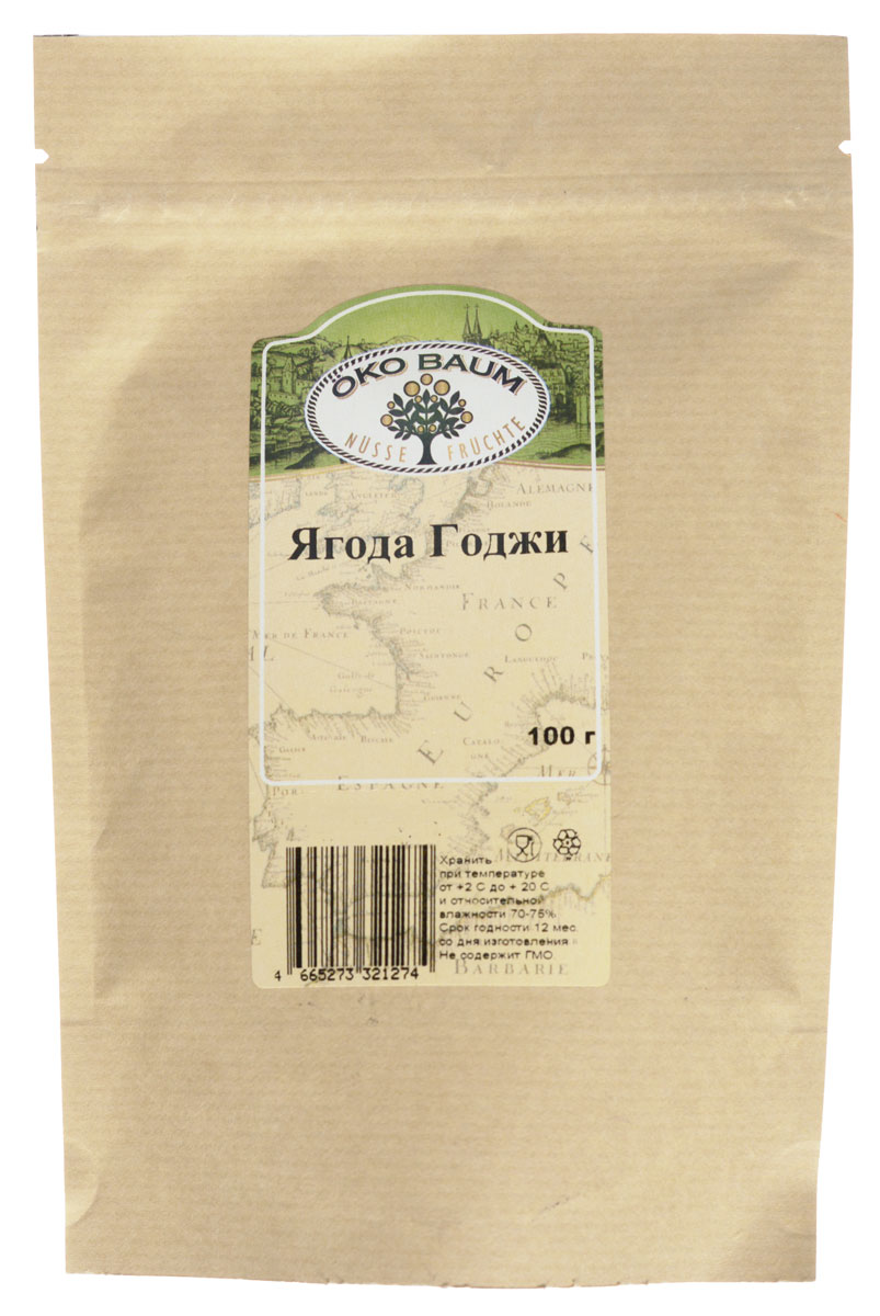 Oko Baum ягода Годжи, 100 г0120710 Oko Baum ягода Годжи, 100 г0120710Родиной ягоды годжи является Тибет (также годжи называют тибетским барбарисом. ) В ягодах годжи огромное количество полезных веществ, только одних минералов в них обнаружен 21 вид, а также есть витамины, аминокислоты, полисахариды и другие активные вещества, причем многие из них в уникальном количестве. К примеру, витамина С в ягодах годжи в 500 раз больше, чем его содержится в апельсинах. Содержание железа в 15 раз превышает его наличие в шпинате.В годжи есть 4 уникальных полисахарида, которых больше нет в других растениях, - LBP - 1, 2, 3 и 4. Важнейшее свойство ягод годжи – предупреждение появления опухолей, чему способствует минерал германий. Являясь мощным антиоксидантом, ягоды годжи от Oko Baum продлевают жизнь, помогают организму сохранять молодость, нейтрализуя воздействие радикалов, поэтому их называют плодом долголетия.