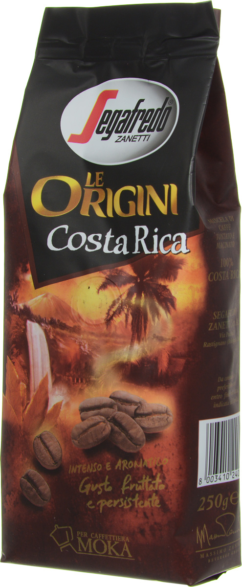 Segafredo Le Origini Costa Riсa кофе молотый, 250 г0120710 Segafredo Le Origini Costa Riсa кофе молотый, 250 г0120710Кофе Segafredo Le Origini Costa Riсa обладает долгим фруктовым послевкусием. Это тропический кофе, произрастающий среди пышной растительности Коста-Рики. Насыщенный букет и гармоничное фруктовое послевкусие с элегантными легкими нотками ликера.