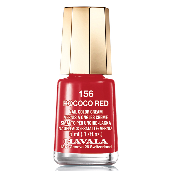 Mavala Лак для ногтей Чувственный красный Rococo Red , Тон 156, 5 млперфорационные unisex Mavala Лак для ногтей Чувственный красный Rococo Red , Тон 156, 5 млперфорационные unisexЛаки для ногтей Mavala представлены классическими и ультрамодными оттенками. Они пропускают воздух даже через 3-4 слоя, давая возможность ногтям дышать. Специально разработанный состав лаков позволяет им оставаться свежими и насыщенными долгое время. Лаки не содержат толуол, формальдегид, камфору, дибутил фталат, канифоль и добавленный никель.