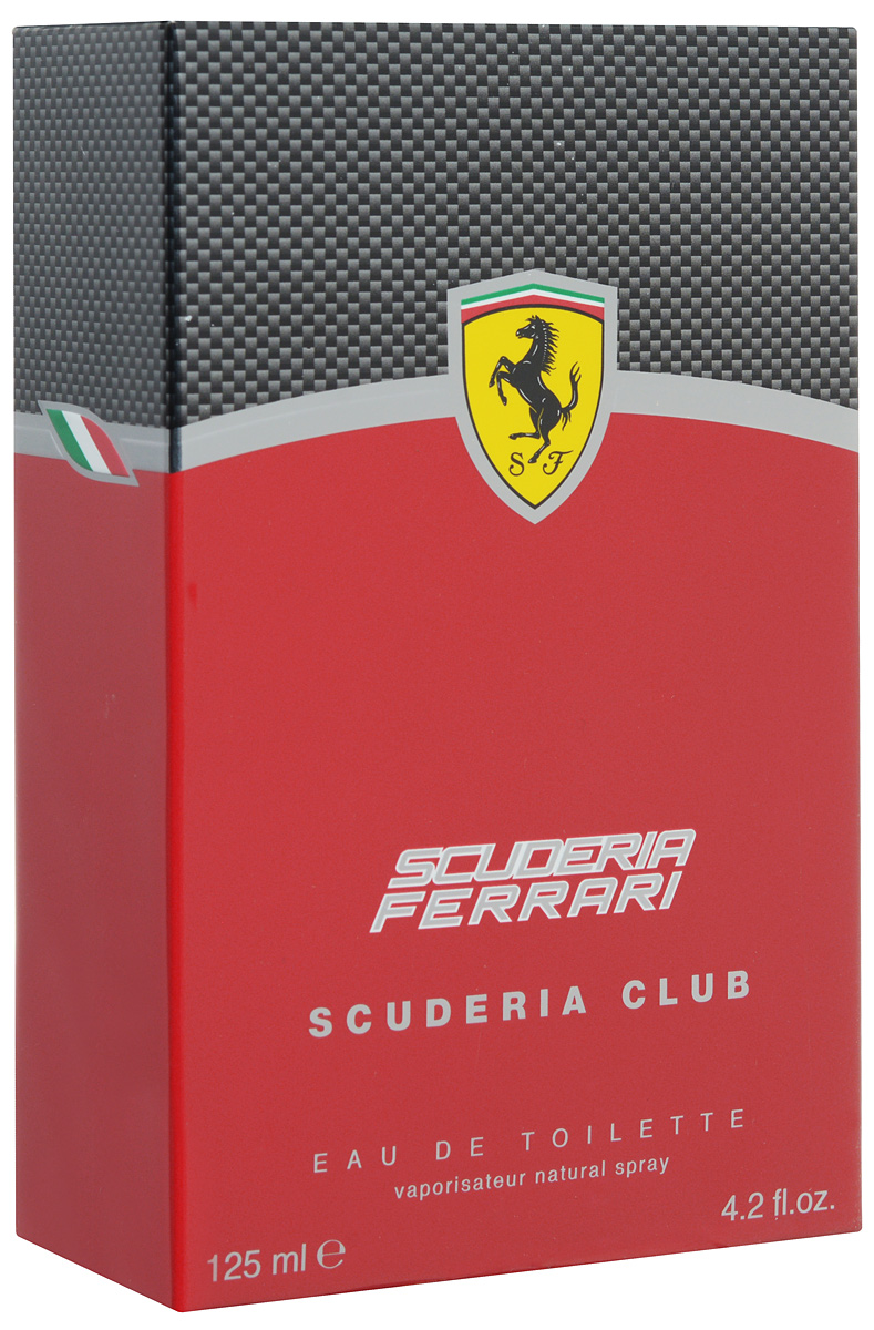Ferrari Туалетная вода SCUDERIA CLUB мужская, 125 мл80284338 Ferrari Туалетная вода SCUDERIA CLUB мужская, 125 мл80284338Scuderia Ferrari Scuderia Club Ferrari - это аромат для мужчин, принадлежит к группе ароматов фужерные. Scuderia Ferrari Scuderia Club выпущен в 2013. Верхние ноты: Цитрусы, кардамон, Имбирь, Базилик и перчная мята; ноты сердца: Лаванда, Герань, Розмарин, Белая фрезия, Зеленый чай и мускатный орех; ноты базы: Ветивер, амброксан (ambroxan), Дерево Гуаяк и Тонка бобы.