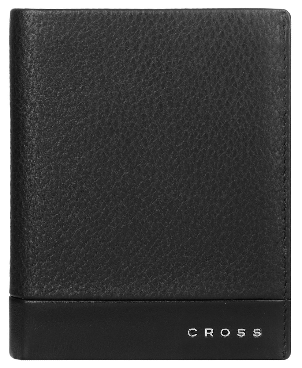 Кошелек мужской Cross, цвет: черный. AC028008-1BM8434-58AE Кошелек мужской Cross, цвет: черный. AC028008-1BM8434-58AEСтильный мужской кошелек Cross изготовлен из натуральной кожи с зернистой фактурой и оформлен металлической фурнитурой с символикой бренда.Изделие раскладывается пополам. Внутри расположены три прорезных потайных кармана, два отделения для купюр, четыре кармана для кредитных карт и отделение для монет, закрывающееся клапаном на кнопку.Практичный кошелек непременно подойдет к вашему образу, а также порадует простотой, стилем и функциональностью.