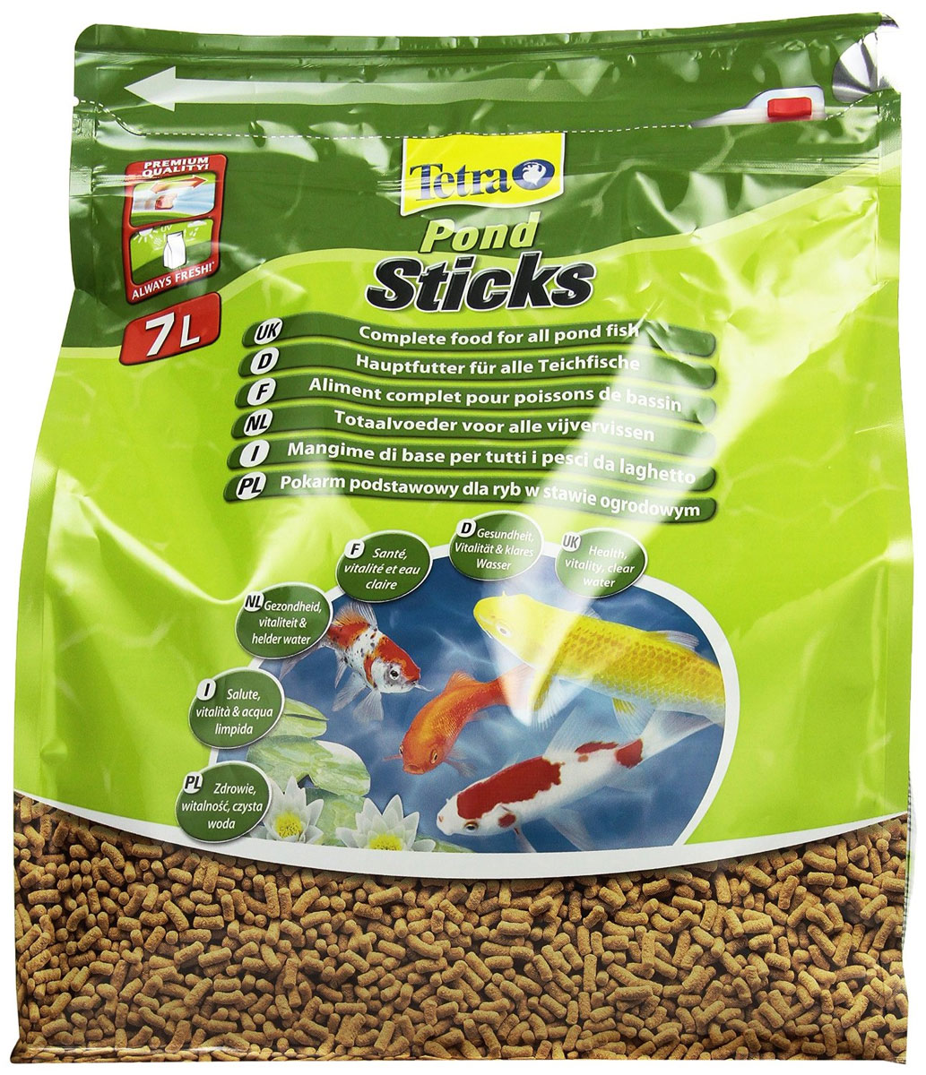 Корм сухой Tetra Pond. Sticks для прудовых рыб, палочки, 7 л (780 г)0120710 Корм сухой Tetra Pond. Sticks для прудовых рыб, палочки, 7 л (780 г)0120710Корм сухой Tetra Pond. Sticks - это основной корм для рыб, который содержит все необходимые питательные вещества, клетчатку, минералы, микроэлементы и витамины для полноценного и биологически сбалансированного питания. Запатентованная BioActive формула обеспечивает высокую устойчивость к заболеваниям, придает энергию и жизнеспособность.Особенности Tetra Pond. Sticks:уникальная рецептура и качества сырья предотвращает симптомы недостаточности связанные с питанием, легко усваиваемый корм благодаря высокой биологической ценности питательных веществ, высокая устойчивость к заболеваниям благодаря оптимизированной питательной формуле,улучшение качества воды за счет уменьшения количества добавленных фосфатов на 25 %, идеально подходит для ежедневного питания прудовых рыб. Рекомендации по кормлению: кормите не менее 2-3 раз в день в таком количестве, которое ваши рыбы могут съесть в течение нескольких минут.Состав: зерновые культуры, экстракты растительного белка, растительные продукты, рыба и побочные рыбные продукты, дрожжи, масла и жиры, водоросли, минеральные вещества. Пищевая ценность: сырой белок - 28%, сырые масла и жиры - 3,5%, сырая клетчатка - 2%, влага - 7%.Добавки: витамины, провитамины и химические вещества с аналогичным воздействием, витамин А 16000 МЕ/кг, витамин Д3 1890 МЕ/кг. Комбинации элементов: Е5 Марганец 81 мг/кг, Е6 Цинк 48 мг/кг, Е1 Железо 31 мг/кг, Е3 Кобальт 0,6 мг/кг. Красители, антиоксиданты.Товар сертифицирован.