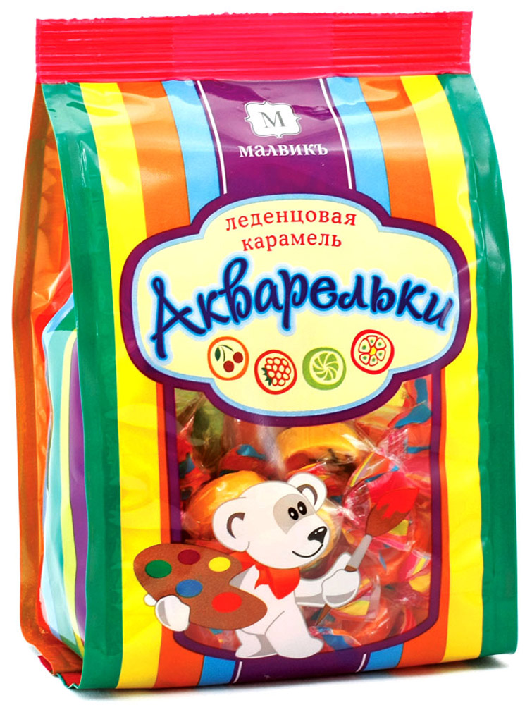 Малвикъ Акварельки ассорти леденцовая карамель ручной работы, 150 г0120710 Малвикъ Акварельки ассорти леденцовая карамель ручной работы, 150 г0120710Конфеты Акварельки - это карамель ручного производства для настоящих ценителей. Кондитеры смешивают карамель с различными фруктовыми и ягодными ароматами, а затем используют все свое мастерство для создания красочных и неповторимых узоров. Помимо яркого внешнего вида, каждую из конфет объединяет насыщенный и натуральный вкус любимых всеми апельсина, вишни, лимона-лайма, малины, груши, и яблока. Акварельки послужат прекрасным подарком и украшением для любого стола.