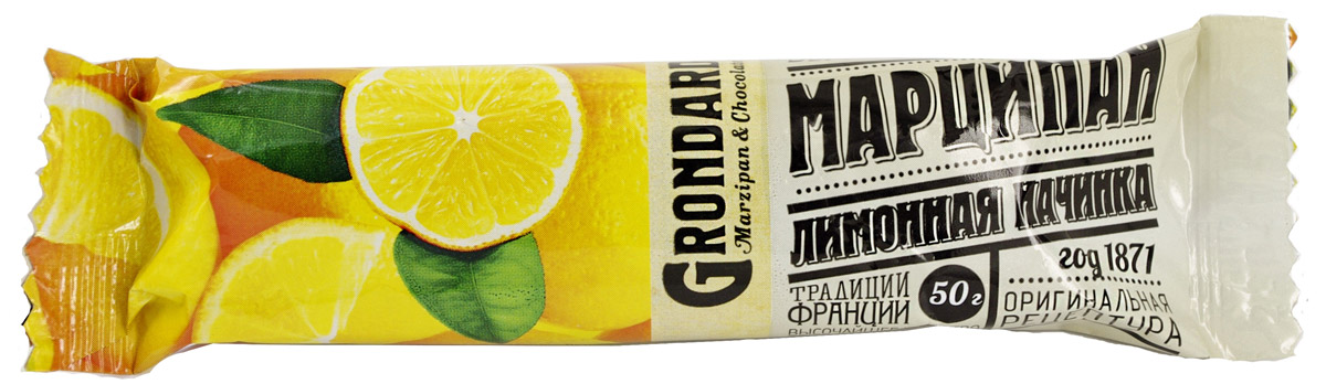 Grondard Marzipan батончик марципановый с лимоном, 50 г0120710 Grondard Marzipan батончик марципановый с лимоном, 50 г0120710Шоколадный марципановый батончик Grondard с лимонной начинкой подарит истинное наслаждение великолепным вкусом. Этим лакомством всегда приятно побаловать себя и гостей за вечерним чаепитием. Изысканный и оригинальный марципановый вкус поможет перенестись в атмосферу мечтаний и грез. Очаруйтесь его вкусом, оцените все грани этого изящного лакомства от компании Grondard.