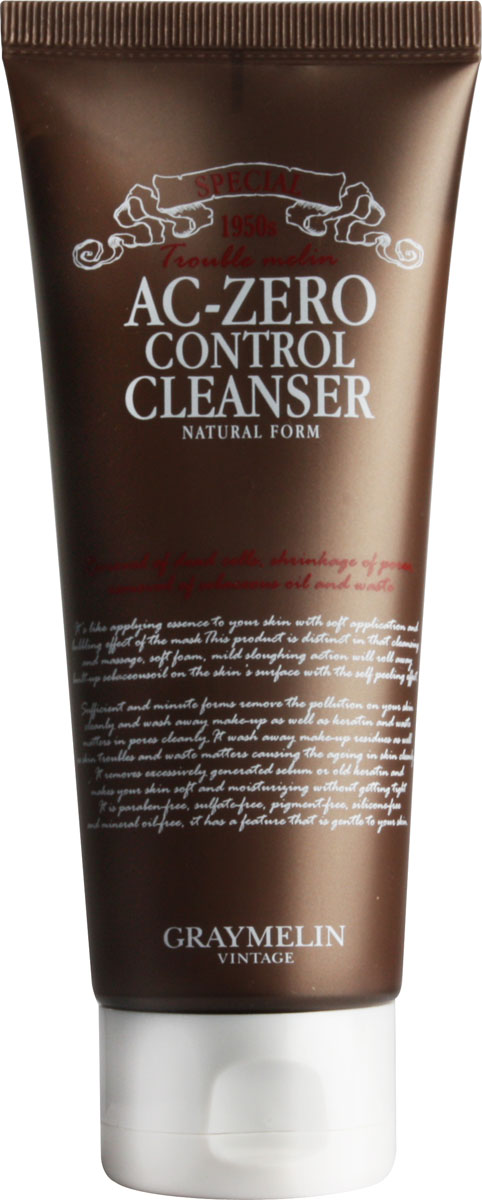 Graymelin Мягкая пенка для умывания AC-Zero Control Cleanser, 100 г2681 s Graymelin Мягкая пенка для умывания AC-Zero Control Cleanser, 100 г2681 sПенка для умывания мягко очищает и удаляет различные загрязнения с кожи лица. Кислоты (салициловая, миристиновая, стеариновая) в составе средства бережно отшелушивают кожу, препятствуя появлению воспалений. Сок кипарисовика туполистного обладает антибактериальным и очищающим действием. Он содержит большой процент минералов и витаминов и насыщает кожу полезными элементами. Экстракт гамамелиса успокаивает кожу и облегчает зуд, вызванный сухостью кожи. Диметил сульфон обладает антиоксидантным свойством.Не содержит: парабены, сульфаты, красители, силиконы и минеральное масло.