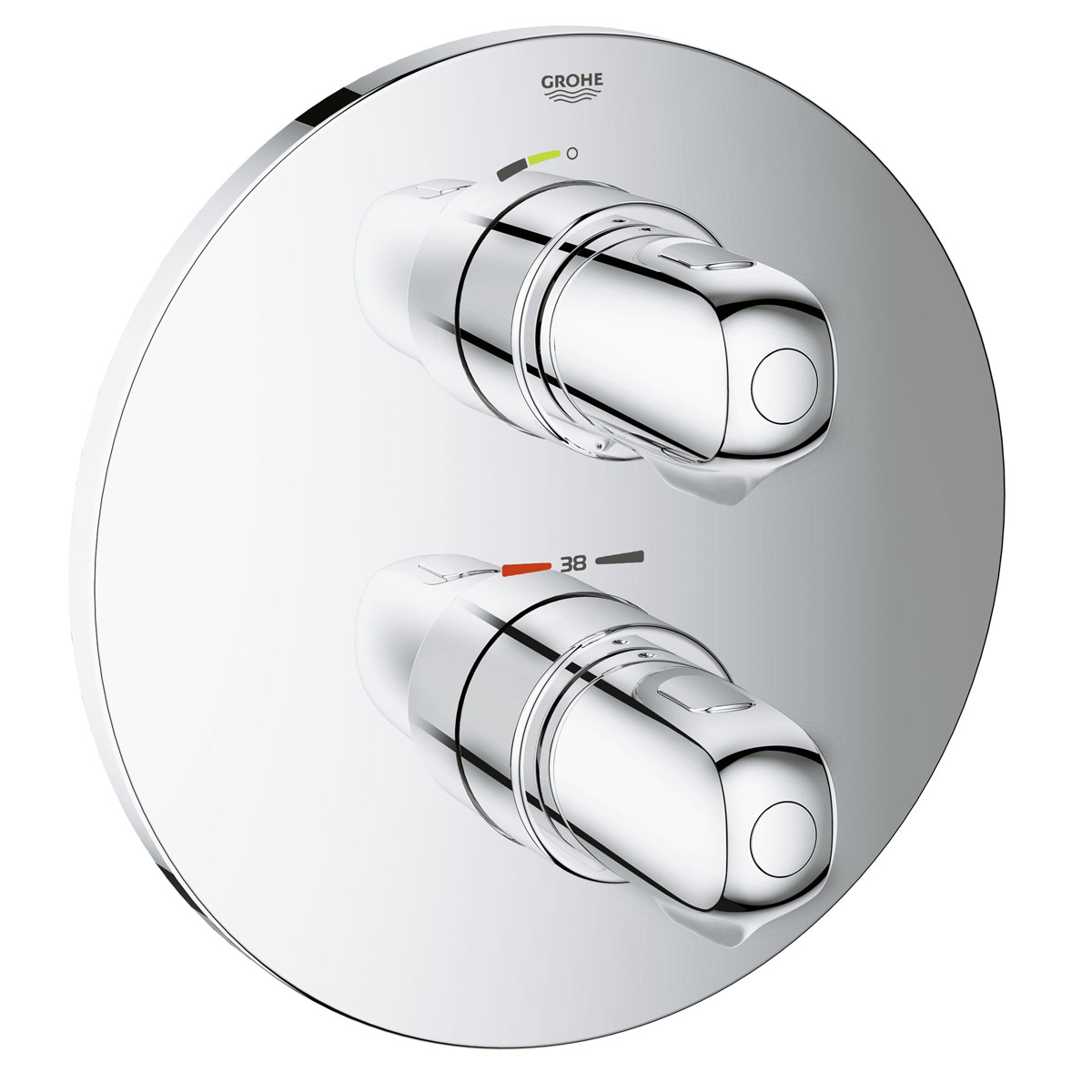 Термостат Grohe Grohtherm 1000 NewBL505 Термостат Grohe Grohtherm 1000 NewBL505Термостат Grohe Grohtherm 1000 New с глянцевым покрытием позволит вам модернизировать оснащение своей ванной комнаты. С помощью эргономичных металлических рукояток температуру и напор воды можно регулировать с минимальным усилием – даже если у вас намылены руки. Механизм защиты от ошпаривания SafeStop не позволяет пользователям случайно увеличить температуру воды до опасных значений.Клавиша экономичного режима EcoButton позволит сократить расход воды почти вдвое. Устойчивое к царапанию глянцевое хромированное покрытие Grohe StarLight придает данному элементу оборудования неприхотливость в уходе. Система Grohe QuickFix делает процесс установки простым и понятным.