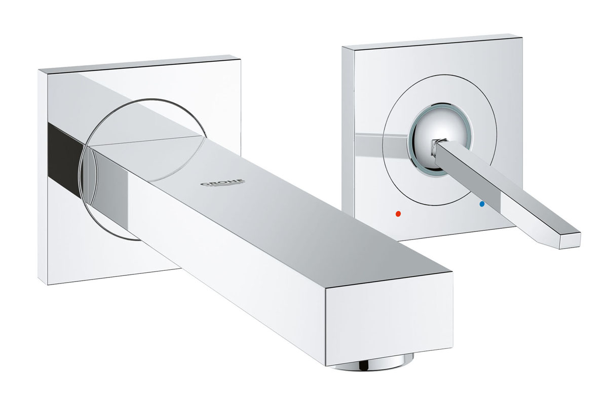 Смеситель для раковины Grohe Eurocube Joy, на 2 отверстия, высота излива 17 см68/5/1 Смеситель для раковины Grohe Eurocube Joy, на 2 отверстия, высота излива 17 см68/5/1Смеситель для раковины Grohe Eurocube Joy настенного монтажа идеально подойдет для тех, кто любит сдержанный и современный дизайн ванной комнаты. Этот смеситель на два отверстия также содержит в себе уникальные технологии Grohe. Многослойное, устойчивое к царапинам хромовое покрытие StarLight® сохранит свой блеск на долгие годы. Регулируемый аэратор AquaGuide позволяет точнее направить поток воды, куда вы хотите, в зависимости от глубины и кривизны вашей раковины. Брызг больше не будет! Этот впечатляющий смеситель прекрасно дополняет другие продукты в коллекции, такие как однорычажный смеситель для биде Eurocube Joy.