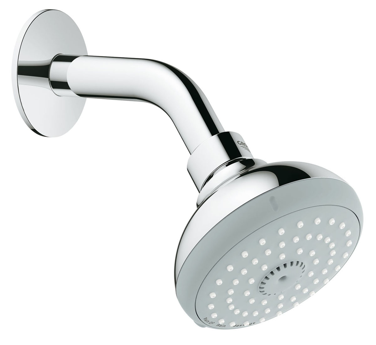 Душ верхний Grohe Tempesta Classic, с кронштейном, 3 режима, диаметр 100 ммBL505 Душ верхний Grohe Tempesta Classic, с кронштейном, 3 режима, диаметр 100 ммBL505Верхний душ Grohe Tempesta Classic, выполненный из латуни, воплощает в себе стильную простоту и комфорт виспользовании. Внутренняя конструкция изделия обеспечивает достаточный напор струи даже при низком давлении воды в системе водопровода. Резьбовое соединение: 1/2.Особенности:- система SpeedClean против известковых отложений;- внутренний охлаждающий канал для продолжительного срока службы;- может использоваться с проточным водонагревателем.