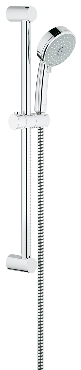 Душевой гарнитур Grohe Tempesta Cosmopolitan. 2778600113296 Душевой гарнитур Grohe Tempesta Cosmopolitan. 2778600113296Душевой комплект Grohe воплощает в себе стильную простоту и комфорт в использовании. Комплект состоит из ручного душа, душевой штанги (600 мм) и шланга (1750 мм), изготовленных из высококачественной латуни. Хромированное покрытие StarLight придает изделию яркий металлический блеск и эстетичный внешний вид. Душевой комплект Grohe удобен и практичен в работе.Особенности:- превосходный поток воды;- система SpeedClean против известковых отложений;- внутренний охлаждающий канал для продолжительного срока службы;- может использоваться с проточным водонагревателем.