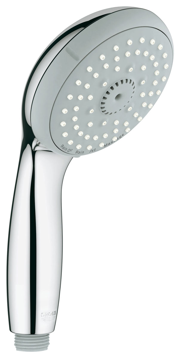 Лейка душевая Grohe Tempesta Classic, с ограничением расхода воды, 4 режима11343 Лейка душевая Grohe Tempesta Classic, с ограничением расхода воды, 4 режима11343Душевая лейка Grohe Tempesta Classic имеет четыре режима струи (Rain О2, Rain, Massage и Jet). Она превратит каждое принятие душа в персональную спа-процедуру. Во всех режимах струи технология Grohe DreamSpray обеспечивает равномерное распределение потока воды через все форсунки. Водосберегающая технология Grohe EcoJoy, ограничивающая расход воды до 9,5 литров в минуту, способствует сохранению природных ресурсов, а также экономии ваших средств. Эта душевая лейка разработана таким образом, чтобы во всех отношениях обеспечивать комфорт и приятные ощущения. По этой же причине он неприхотлив в уходе: для поддержания безупречной чистоты хромированного покрытия Grohe StarLight достаточно протирать его сухой салфеткой, а защиту от известковых отложений обеспечит система форсунок SpeedClean.Диаметр лейки: 10 см.Резьба: 1/2.