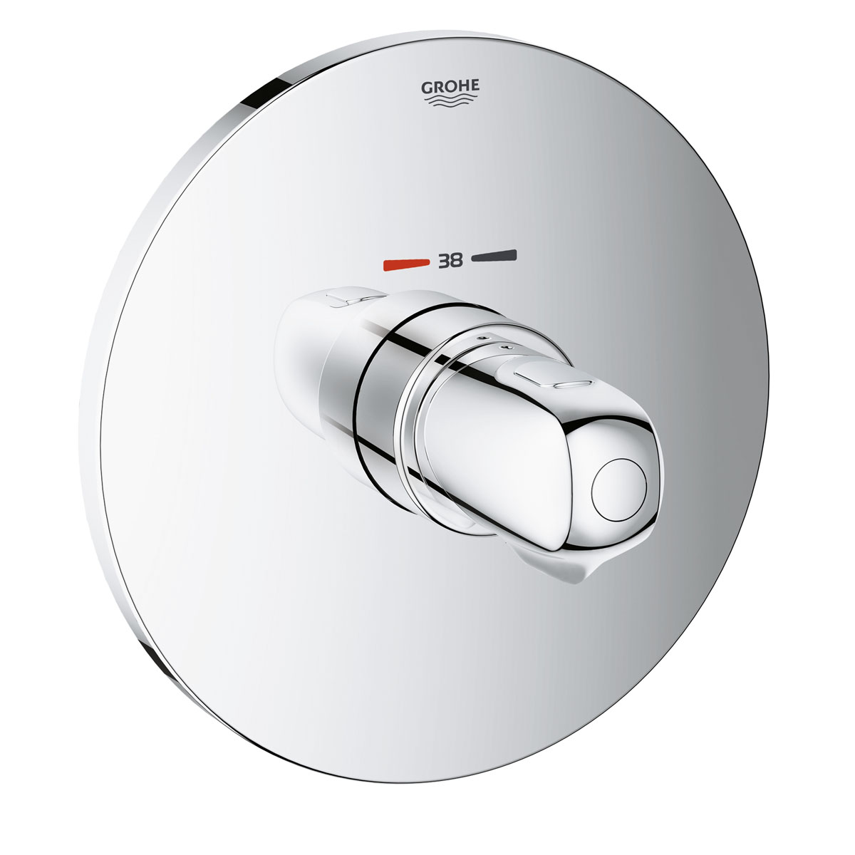 Центральный термостат GROHE Grohtherm 1000 New (внешняя монтажная часть) (34573000)20021 Центральный термостат GROHE Grohtherm 1000 New (внешняя монтажная часть) (34573000)20021набор для инсталляциивключает в себя:корпус встраиваемого смесителя(34 213 000)GROHE TurboStat® встроенный термоэлементGROHE StarLight® хромированная поверхность GROHE MetalGrip эргономичная металлическая рукояткастопор безопасности при 38°Cс настенными розетками GROHE QuickFix® ( скрытые эксцентрики, уплотнение, скрытый монтаж)минимальное давление 1,0 бар