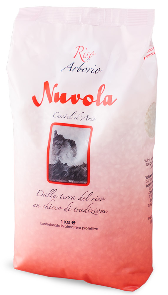 Riso Nuvola Арборио рис, 1 кг0120710 Riso Nuvola Арборио рис, 1 кг0120710Riso Nuvola Арборио - еще один сорт риса для ризотто. Отличается высоким содержанием крахмала, что позволяет добиться удивительно нежный текстуры ризотто с выраженным сливочным вкусом.