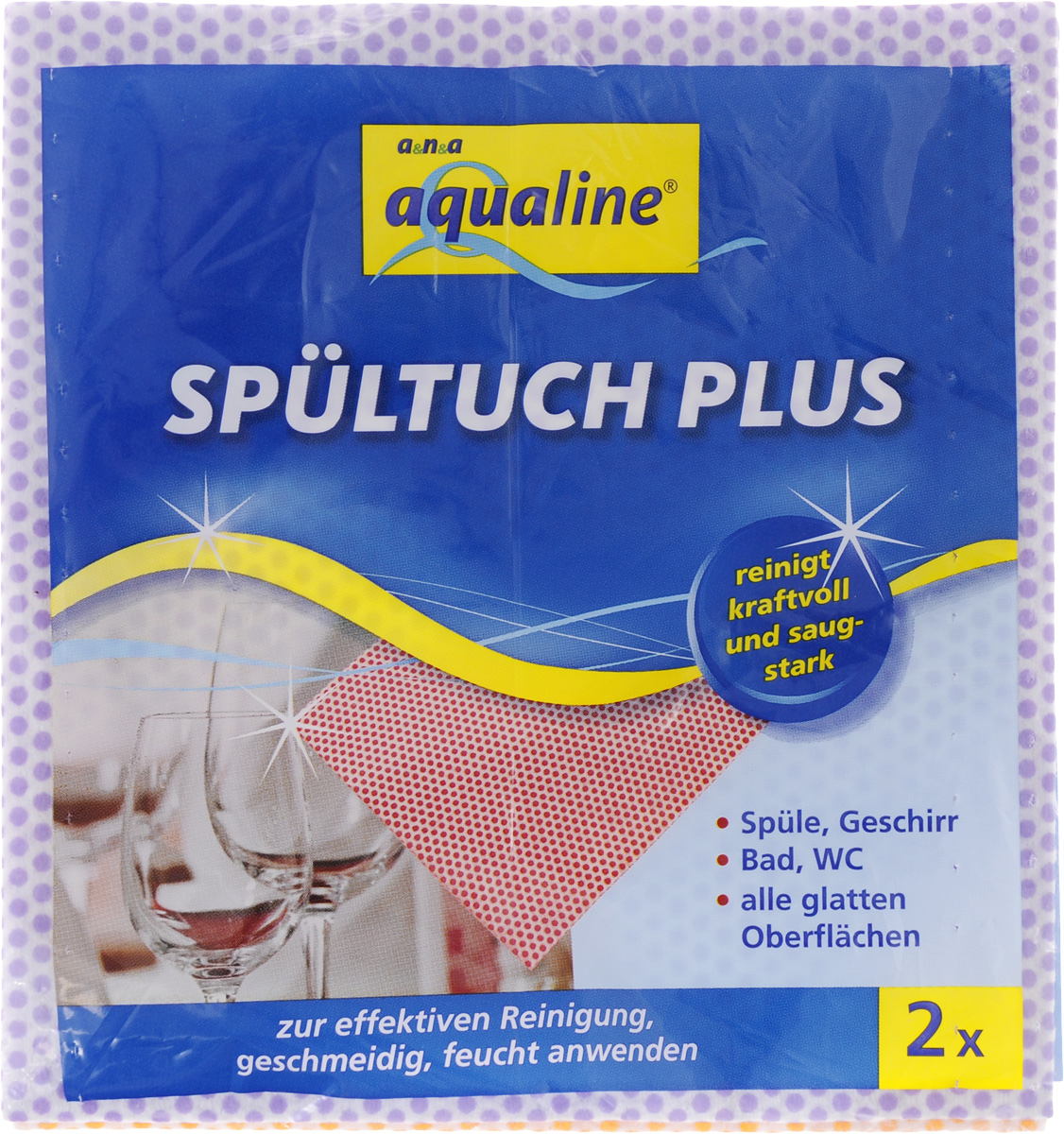 Салфетка Aqualine Plus для посуды и домашнего хозяйства, цвет: оранжевый, сиреневый, 35 х 38 см, 2 шт531-105 Салфетка Aqualine Plus для посуды и домашнего хозяйства, цвет: оранжевый, сиреневый, 35 х 38 см, 2 шт531-105Мягкая салфетка Aqualine Plus обладает высокими чистящими свойствами за счет специальных точек, которые находятся на поверхности ткани. Она прекрасно подходит как для мытья посуды, так и для уборки поверхностей на кухне и в ванной комнате. Благодаря рифленой структуре салфетка удаляет даже самые сильные загрязнения, хорошо впитывая жидкость, не оставляя ворсинок.Состав: 82% вискоза, 18% полипропилен.