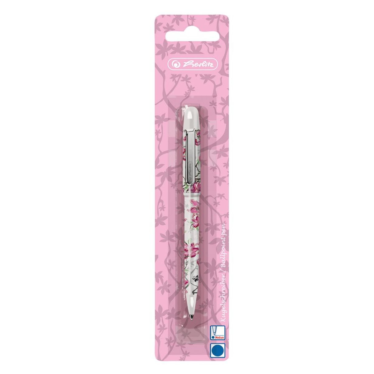 Herlitz Ручка шариковая Ladylike Bloom цвет чернил синийFS-00103 Herlitz Ручка шариковая Ladylike Bloom цвет чернил синийFS-00103Шариковая ручка Herlitz из дизайнерской серии Ladylike. Благодаря мягко изогнутым линиям, нежным пастельным тонам и актуальному цветочному дизайну - удовольствие при письме гарантировано. Корпус изготовлен из прочного пластика. Цвет чернил - синие.