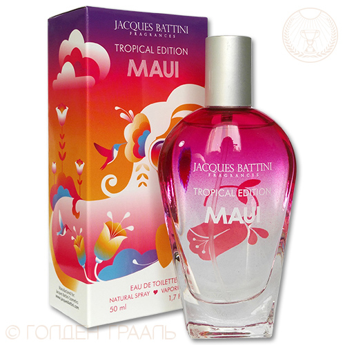 Jacgues Battini Cosmetics Туалетная вода для для женщин Maui, 50 мл11870 Jacgues Battini Cosmetics Туалетная вода для для женщин Maui, 50 мл11870это аромат для женщин, принадлежит к группе ароматов цветочные. Maui выпущен в 2012. Композиция аромата включает ноты: Роза и Экзотические цветы.Maui Jacques Battini - это аромат для женщин, принадлежит к группе ароматов цветочные. Maui выпущен в 2012. Композиция аромата включает ноты: Роза и Экзотические цветы.