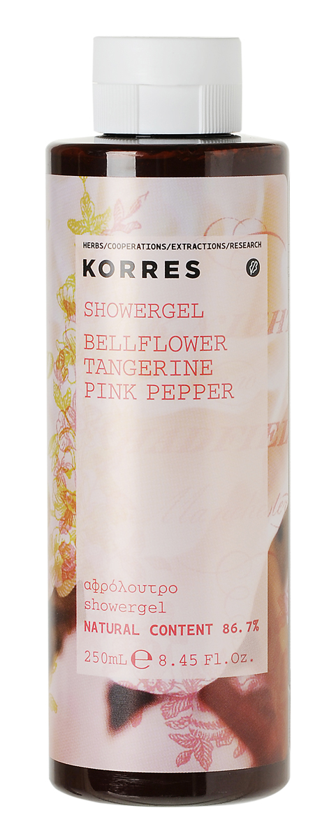 Korres Гель для душа Колокольчик, мандарин, розовый перец, 250 мл5203069057540 Korres Гель для душа Колокольчик, мандарин, розовый перец, 250 мл520306905754086, 7% натуральных ингредиентов. Для любого возраста, для всех типов кожи. Можно использовать для детей с 3-х лет. Идеальное средство для ежедневного использования. Превращаясь в кремовую пену, гель обеспечивает интенсивный смягчающий и увлажняющий эффект, сохраняющийся надолго. Протеины пшеницы образуют защитную пленку на поверхности кожи, обеспечивая длительное увлажнение. Гель обладают красивым нежным ароматом колокольчика, мандарина и розового перца.* Активный экстракт алоэ - увлажнение, антиоксидант, поддерживает кожный иммунитет * Протеины пшеницы - образуют защитную пленку на коже * Протеины овса - образуют защитную пленку на кожеНаносите на влажную кожу при принятии душа или ванны.
