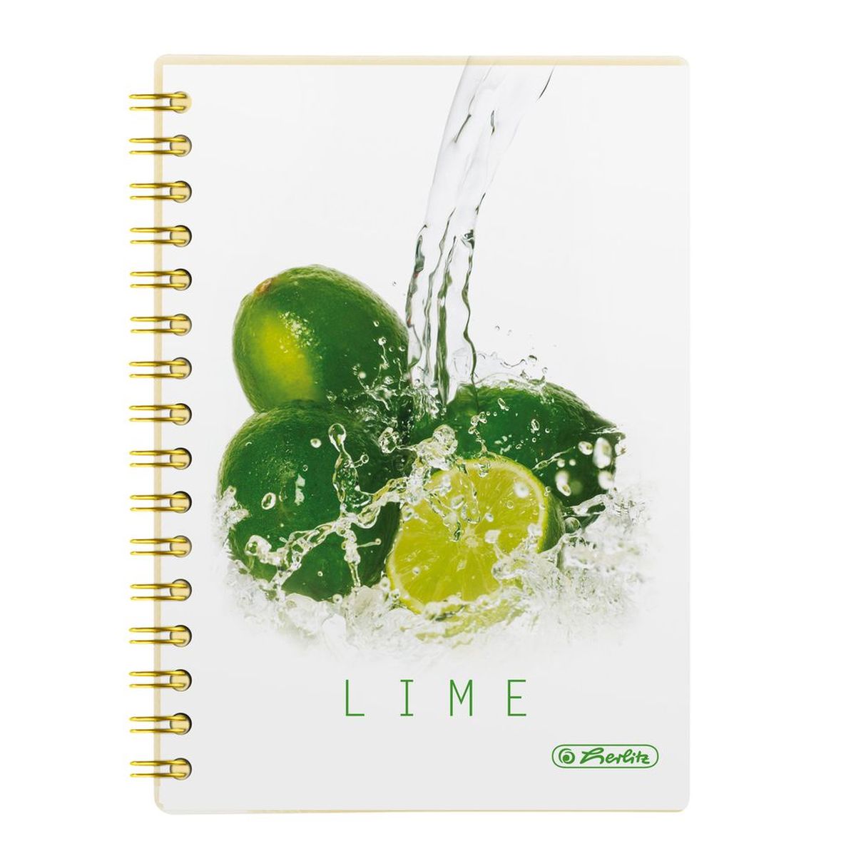 Herlitz Блокнот Fresh Fruit Лайм 100 листов в клетку формат А5IDN002/A4/BK Herlitz Блокнот Fresh Fruit Лайм 100 листов в клетку формат А5IDN002/A4/BKУдобный блокнот Herlitz Fresh Fruit Лайм - незаменимый атрибут современного человека, необходимый для рабочих или школьных записей.Блокнот содержит 100 листов формата А5 в клетку без полей. Обложка выполнена из качественного пластика с нежным фруктовым дизайном. Внутренний спиральный блок изготовлен из металла и гарантирует надежное крепление листов.Блокнот для записей Herlitz Fresh Fruit Лайм станет достойным аксессуаром среди ваших канцелярских принадлежностей. Это отличный подарок как коллеге или деловому партнеру, так и близким людям.