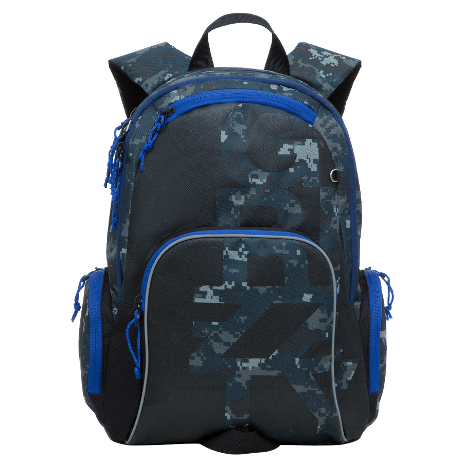 Рюкзак городской мужской Grizzly, цвет: темно-серый, синий, 18 л. RU-604-1/5RivaCase 8460 black Рюкзак городской мужской Grizzly, цвет: темно-серый, синий, 18 л. RU-604-1/5RivaCase 8460 blackРюкзак городской Grizzl выполнен из высококачественного полиэстера и оформлен оригинальным фирменным принтом. Рюкзак имеет петлю для подвешивания и две удобные лямки, длина которых регулируется с помощью пряжек. На лицевой стороне расположено два основных отделения на молнии, которые содержат внутренний подвесной карман и карман-органайзер для канцелярских товаров. Также на лицевой стороне находятся небольшие карманы на молнии для мелочей. Рюкзак оснащен двумя боковыми карманами на молнии. Изделие застегивается на застежку-молнию. Внешняя сторона дополнена анатомической спинкой и брелком для ключей.