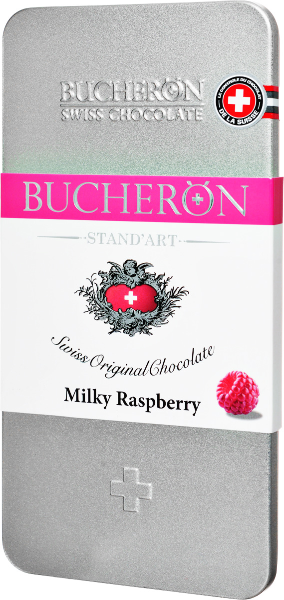 Bucheron Молочный шоколад с кусочками малины, 100 г0120710 Bucheron Молочный шоколад с кусочками малины, 100 г0120710Молочный шоколад Bucheron с кусочками малины изготовлен из отборных какао-бобов Criollo из района Берега Слоновой Кости. Шоколад Бушерон покорит вас своим мягким сливочным вкусом и насыщенным душистым ароматом лесной малины, которая открывает палитру цветочных оттенков, переходящих из аромата во вкус.