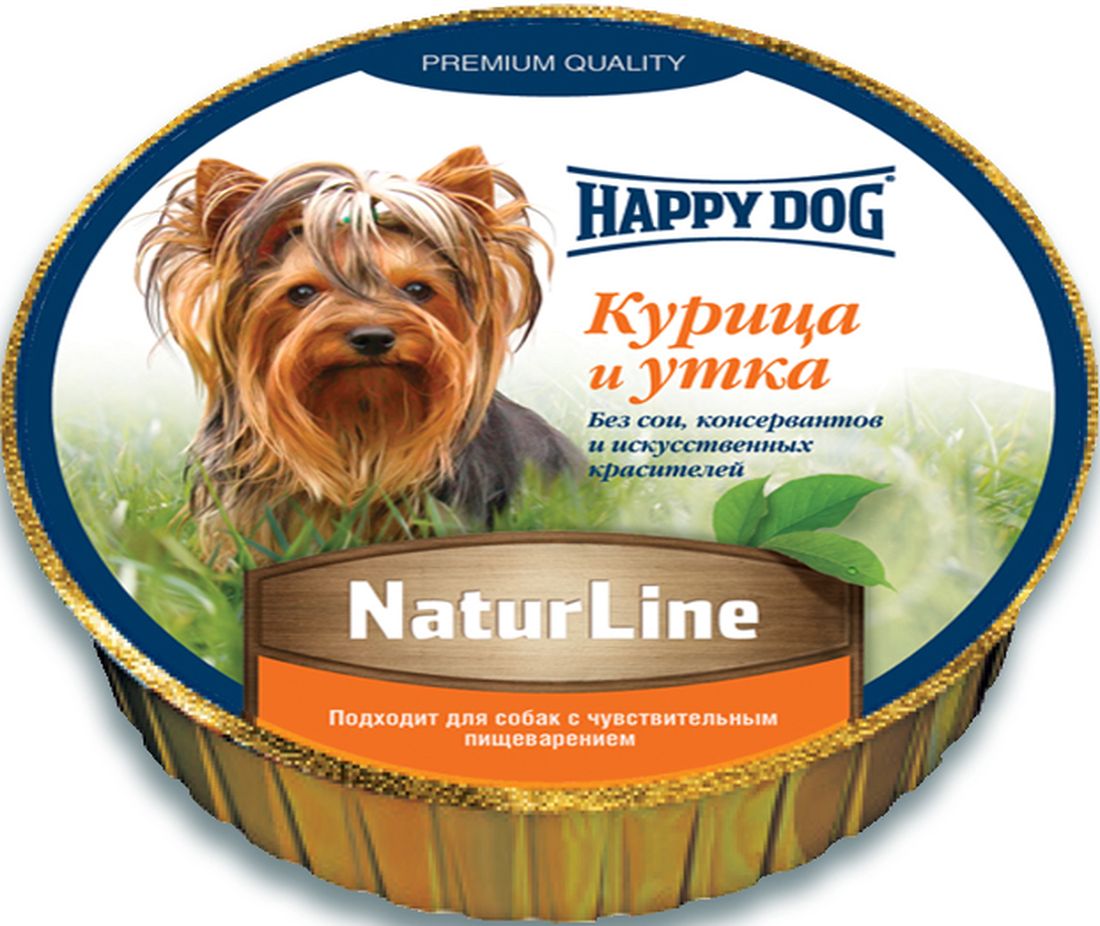 Happy Dog Нежный паштет Курица и утка, сбалансированный мясной рацион, 125 г19273 Happy Dog Нежный паштет Курица и утка, сбалансированный мясной рацион, 125 г19273Сбалансированный натуральный корм прекрасно зарекомендовал себя для кормления собак с чувствительным пищеварением. Изготовлен из высоко качественного и легкого мяса курицы и утки с добавлением витаминно-минерального комплекса. Не содержит сои, искусственных красителей, консервантов и генномодифицированных продуктов.