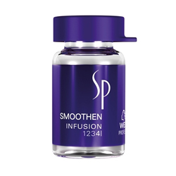 Wella SP Эликсир для гладкости волос в ампулах Smoothen Infusion, 6х5 млFS-00897 Wella SP Эликсир для гладкости волос в ампулах Smoothen Infusion, 6х5 млFS-00897Эликсир для гладкости волос Smoothen Infusion входит в состав домашней линии Smoothen по уходу за волосами, и обеспечивает гладкость для непослушных и вьющихся волос. Интенсивный смягчающий эликсир справляется даже с самыми непокорными прядями и особенно эффективен в комбинации с любой SP-маской. Эликсир хорошо питает волосы, придает им шелковистость и эластичность, качественно разглаживает поверхность волос, защищает их от чрезмерного поглощения влаги, способствует блеску и восстановлению структуры волокон, надежно разглаживает непослушные волосы, эффективно выравнивает поверхность каждого волоса.