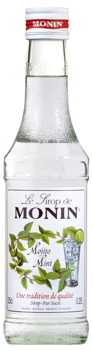 Monin Мохито ментол сироп, 0,25 лSVDRMA-070B01 Monin Мохито ментол сироп, 0,25 лSVDRMA-070B01Знаменитый коктейль Мохито родился в душных барах дореволюционной Гаваны. Квалифицированные бармены использовали местное изобилие дикой мяты yerbabuena, тростниковый сахар, лайм и ром для создания освежающего коктейля с ощущением ароматизированной чувственной кубинской ночной жизни. С сиропом Monin Мохито делать коктейль Мохито теперь легко. Просто объединить с ромом, содовой водой и соком лайма!Сейчас Мохито - выдающийся фаворит среди посетителей американских баров и ресторанов. Кроме того, сироп Monin Мохито являет освежающий вкус мяты и лайма, который может быть использован в бесчисленных безалкогольных приложениях.Сиропы Monin выпускает одноименная французская марка, которая известна как лидирующий производитель алкогольных и безалкогольных сиропов в мире. В 1912 году во французском городке Бурже девятнадцатилетний предприниматель Джордж Монин основал собственную компанию, которая специализировалась на производстве вин, ликеров и сиропов. Место для завода было выбрано не случайно: город Бурже находился в непосредственной близости от крупных сельскохозяйственных районов - главных поставщиков свежих ягод и фруктов.Производство сиропов стало ключевым направлением деятельности компании Monin только в 1945 году, когда пост главы предприятия занял потомок основателя - Пол Монин. Именно под его руководством ассортимент марки пополнился разнообразными сиропами из натуральных ингредиентов, которые молниеносно заслужили блестящую репутацию в кругу поклонников кофейных напитков и коктейлей. По сей день высокое качество остается базовым принципом деятельности французской марки. Сиропы Монин создаются исключительно из натуральных ингредиентов по уникальным технологиям, позволяющим сохранять в готовом продукте все полезные свойства природного сырья.Эксперты всего мира сходятся во мнении, что сиропы Monin - это законодатели мод в миксологии. Ассортимент французской марки на сегодняшний день является самым широким и насчитывает полторы сотни уникальных вкусовых решений. В каталоге компании можно найти как классические вкусы для кофейных напитков (шоколадный, ванильный, ореховый и другие сиропы), так и весьма экзотические варианты (сиропы со вкусом кокоса, зеленой мяты, тирамису, блю курасао, аниса, грейпфрута, пина колады и так далее.). Отметим, что все сиропы обладают мягкими, деликатными вкусовыми и ароматическими характеристиками, что говорит о натуральном составе продуктов.Вкус: сахарного тростника и мяты.Запах: мяты.Применение: кофе, чай, фруктовые пунши, коктейли, газированные напитки, лимонады.